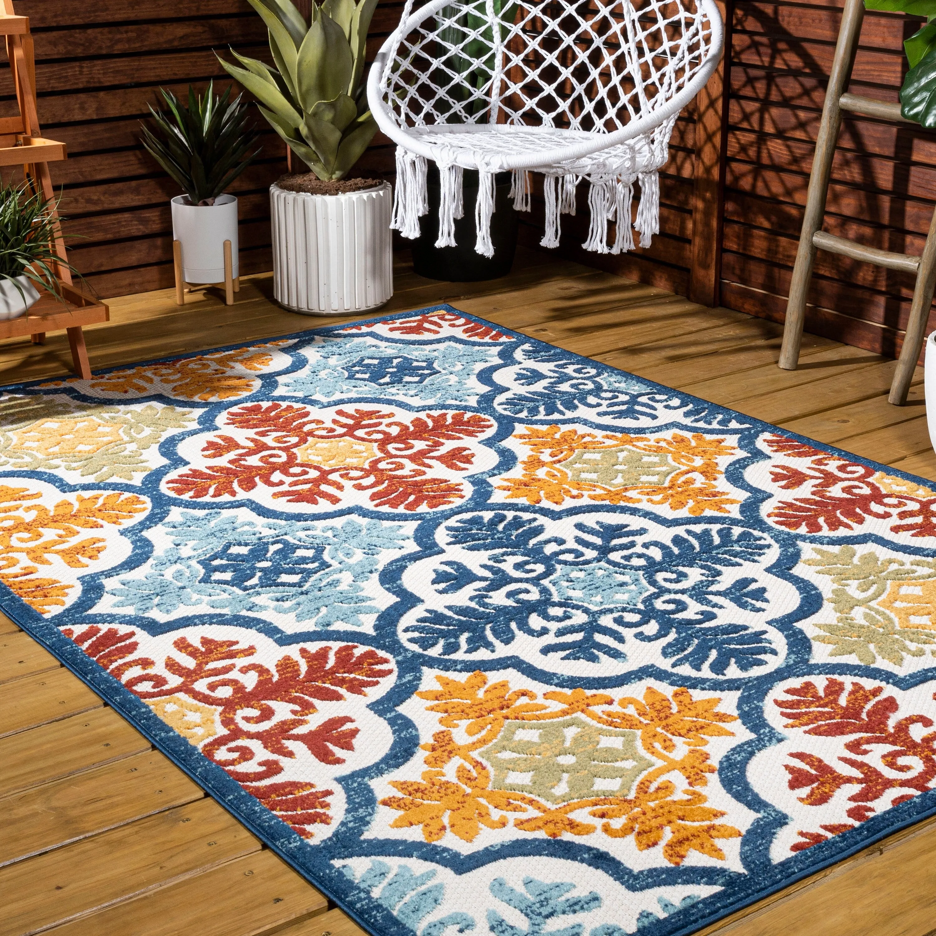 JONATHAN Y Circus Ornate Ogee Trellis High-Low Indoor/Outdoor Area Rug
