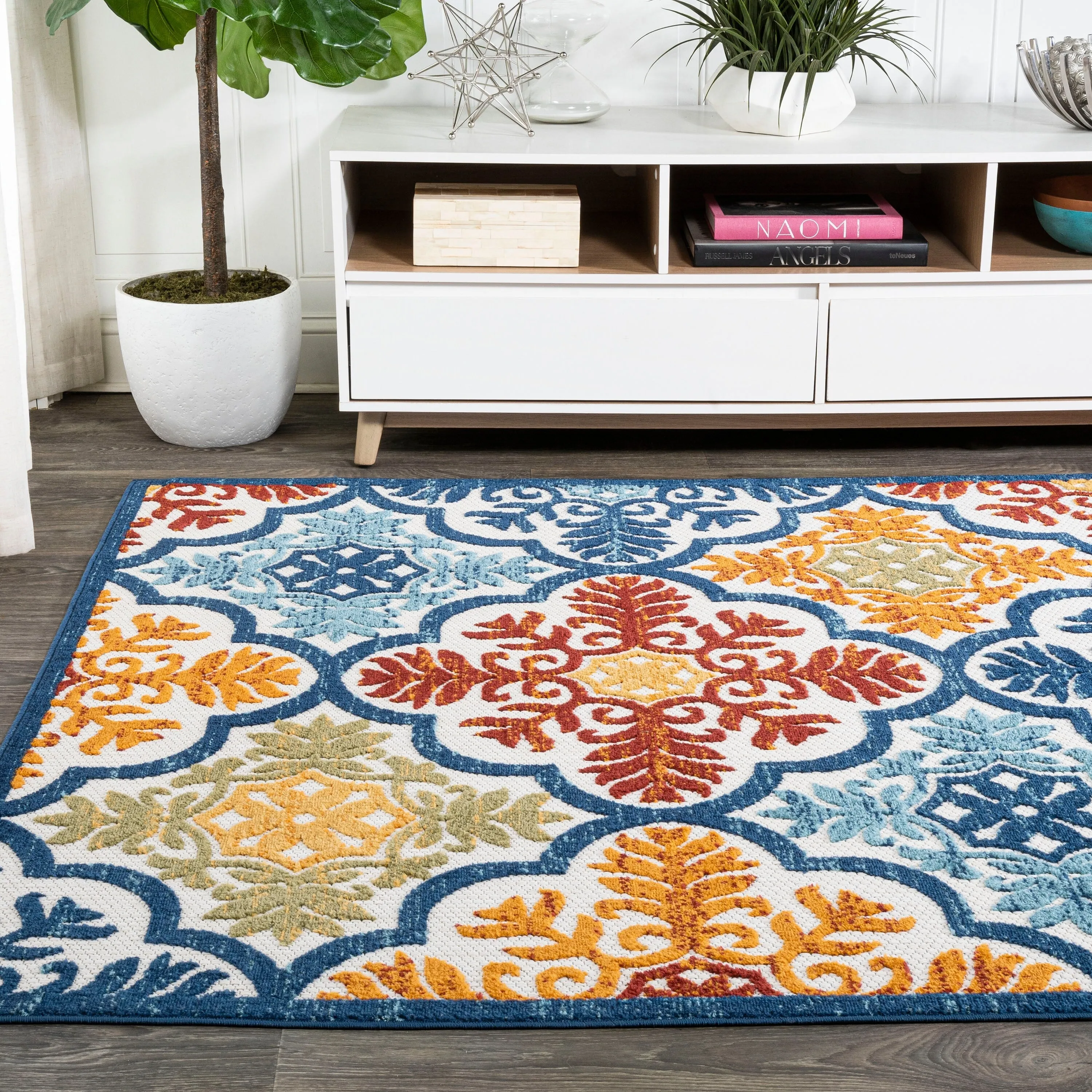 JONATHAN Y Circus Ornate Ogee Trellis High-Low Indoor/Outdoor Area Rug