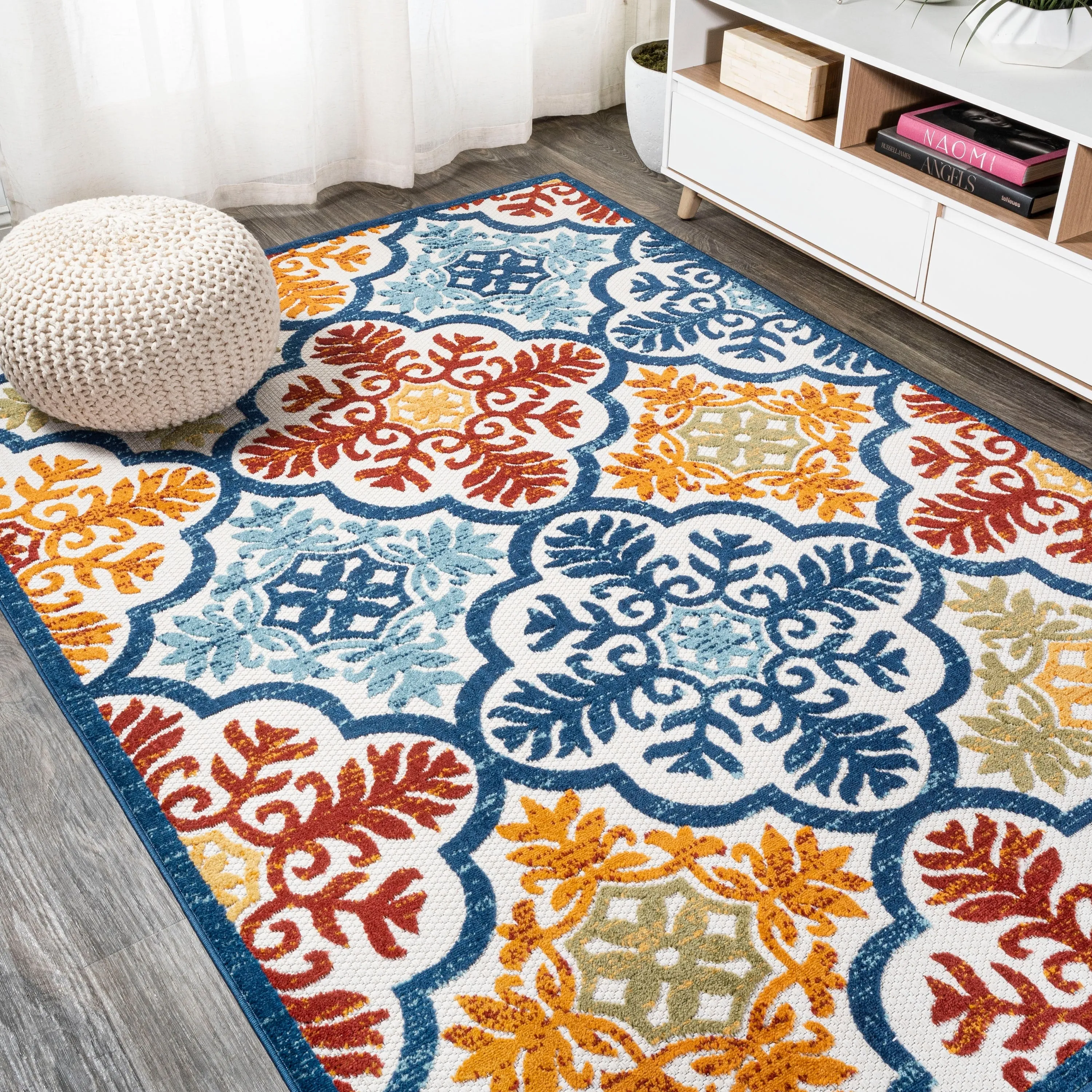 JONATHAN Y Circus Ornate Ogee Trellis High-Low Indoor/Outdoor Area Rug