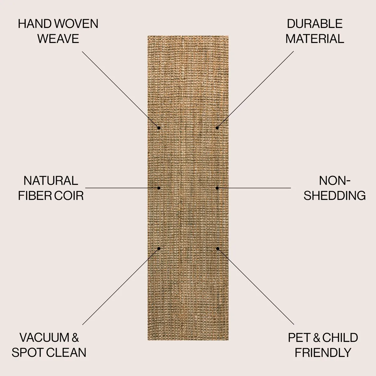 JONATHAN Y Cyrus Traditional Rustic Handwoven Jute Solid Natural Area Rug