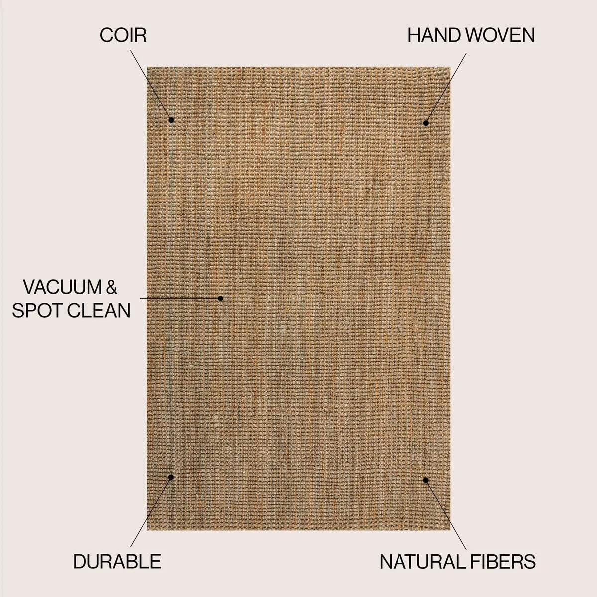 JONATHAN Y Cyrus Traditional Rustic Handwoven Jute Solid Natural Area Rug