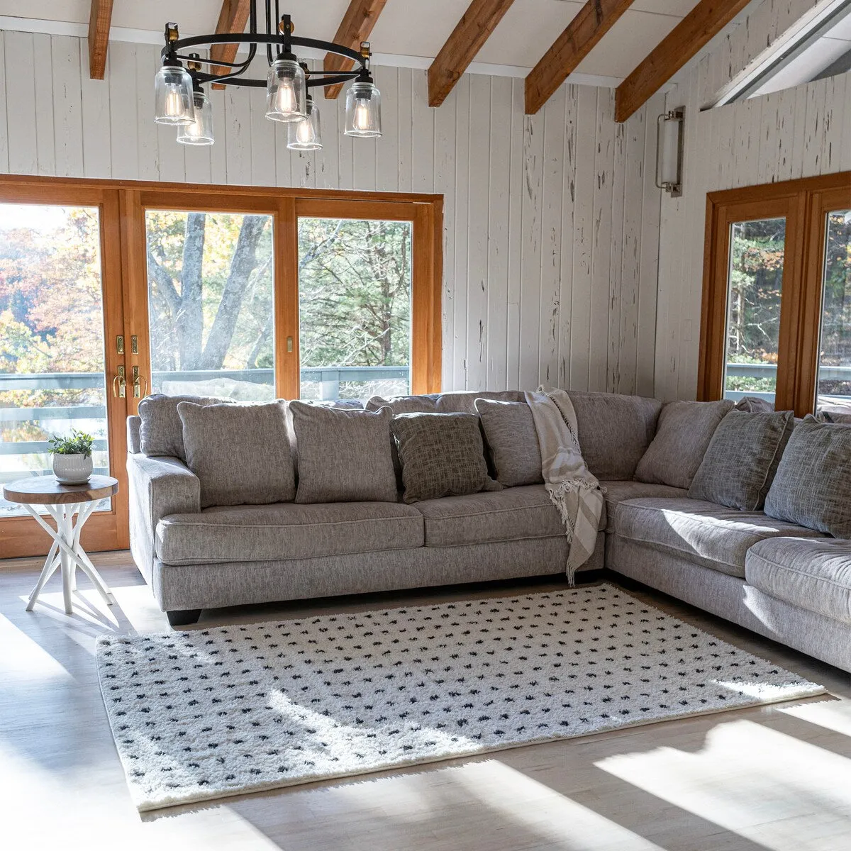 JONATHAN Y Deia Modern Geometric Dot Shag Area Rug