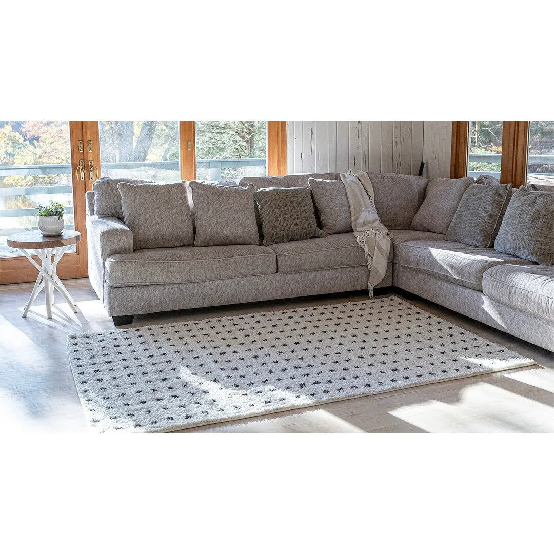JONATHAN Y Deia Modern Geometric Dot Shag Area Rug