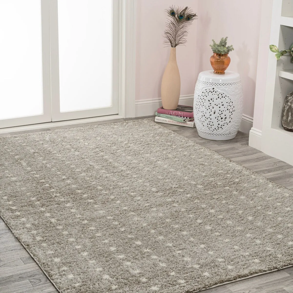 JONATHAN Y Deia Modern Geometric Dot Shag Area Rug