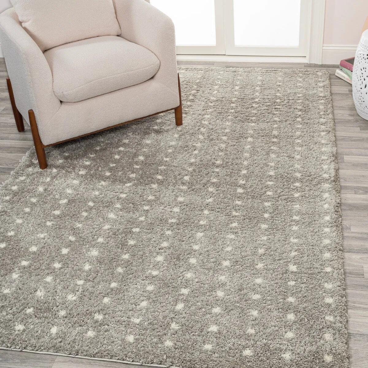 JONATHAN Y Deia Modern Geometric Dot Shag Area Rug