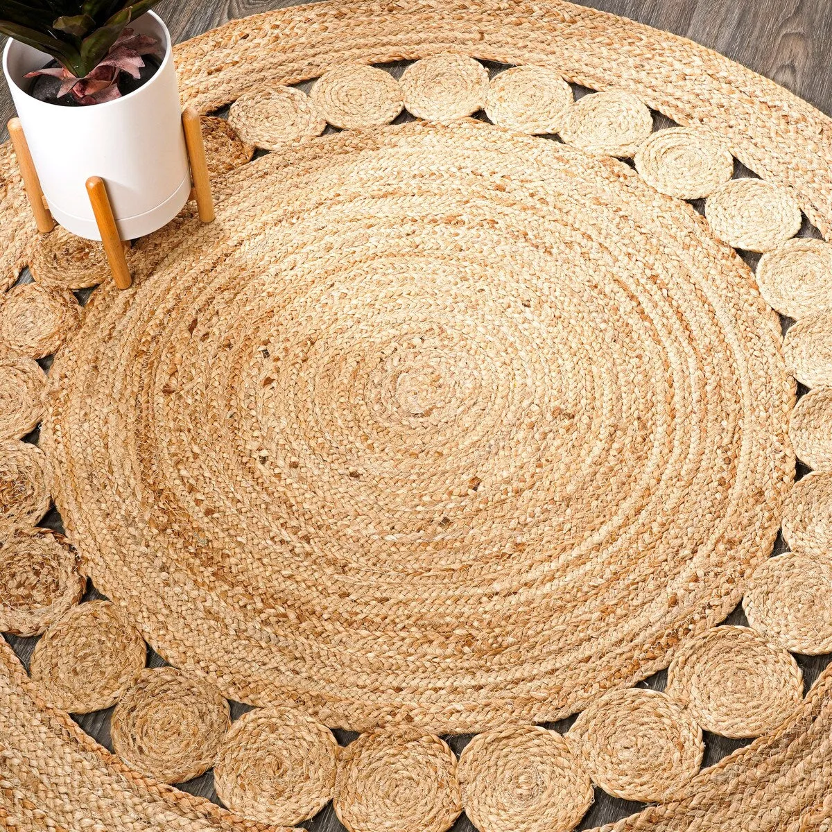 JONATHAN Y Eden Round Natural Jute Boho Circle Area Rug