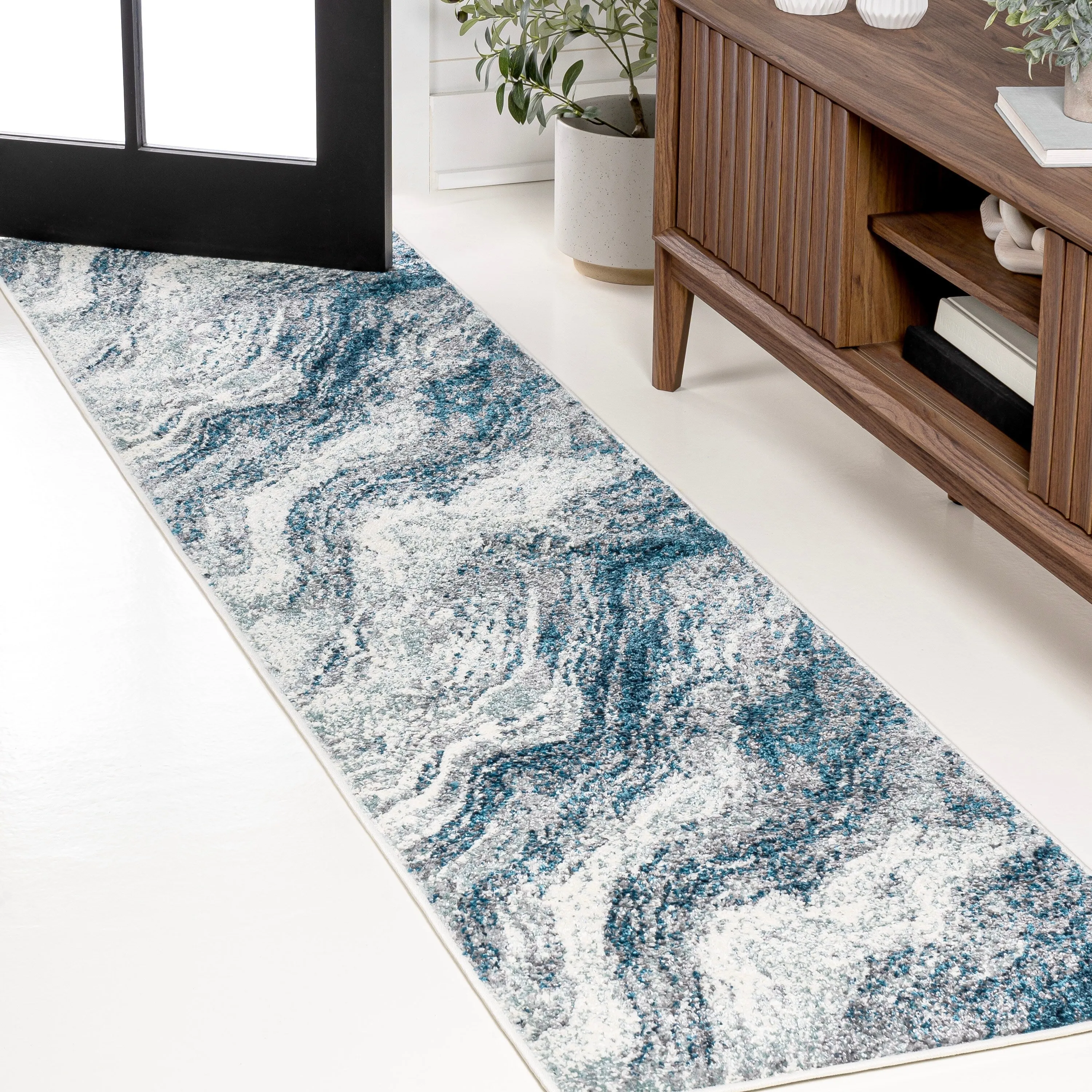JONATHAN Y Eleni Contemporary Glam Abstract Marble Area Rug