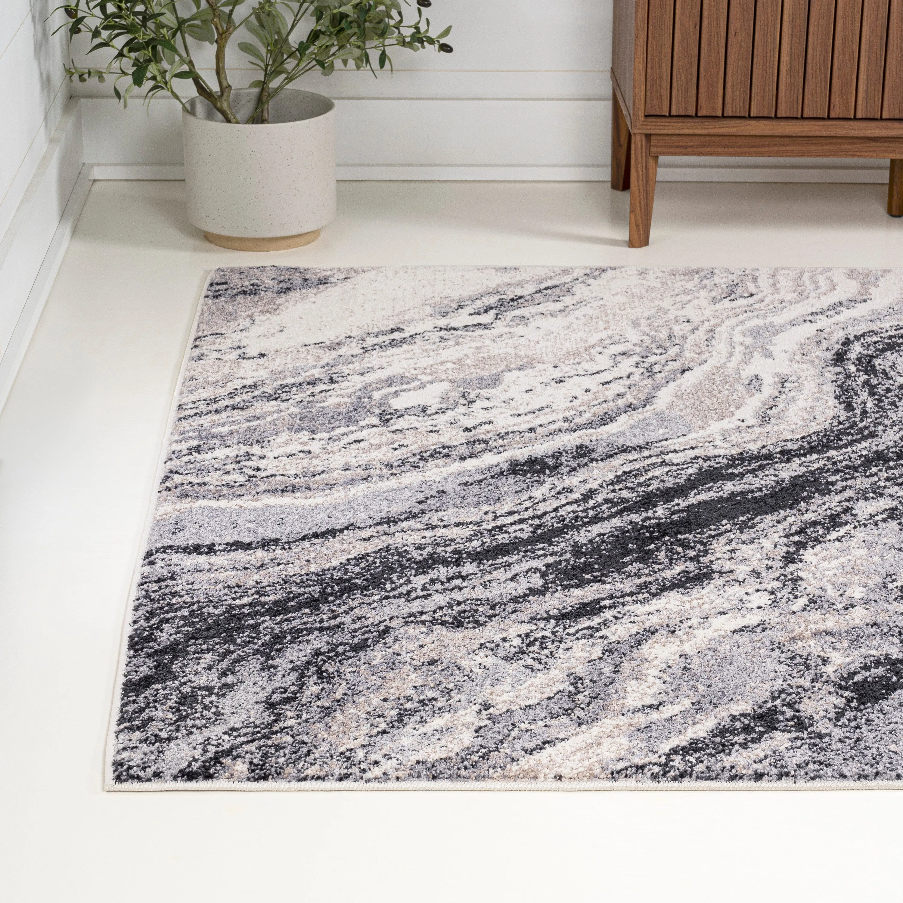 JONATHAN Y Eleni Contemporary Glam Abstract Marble Area Rug