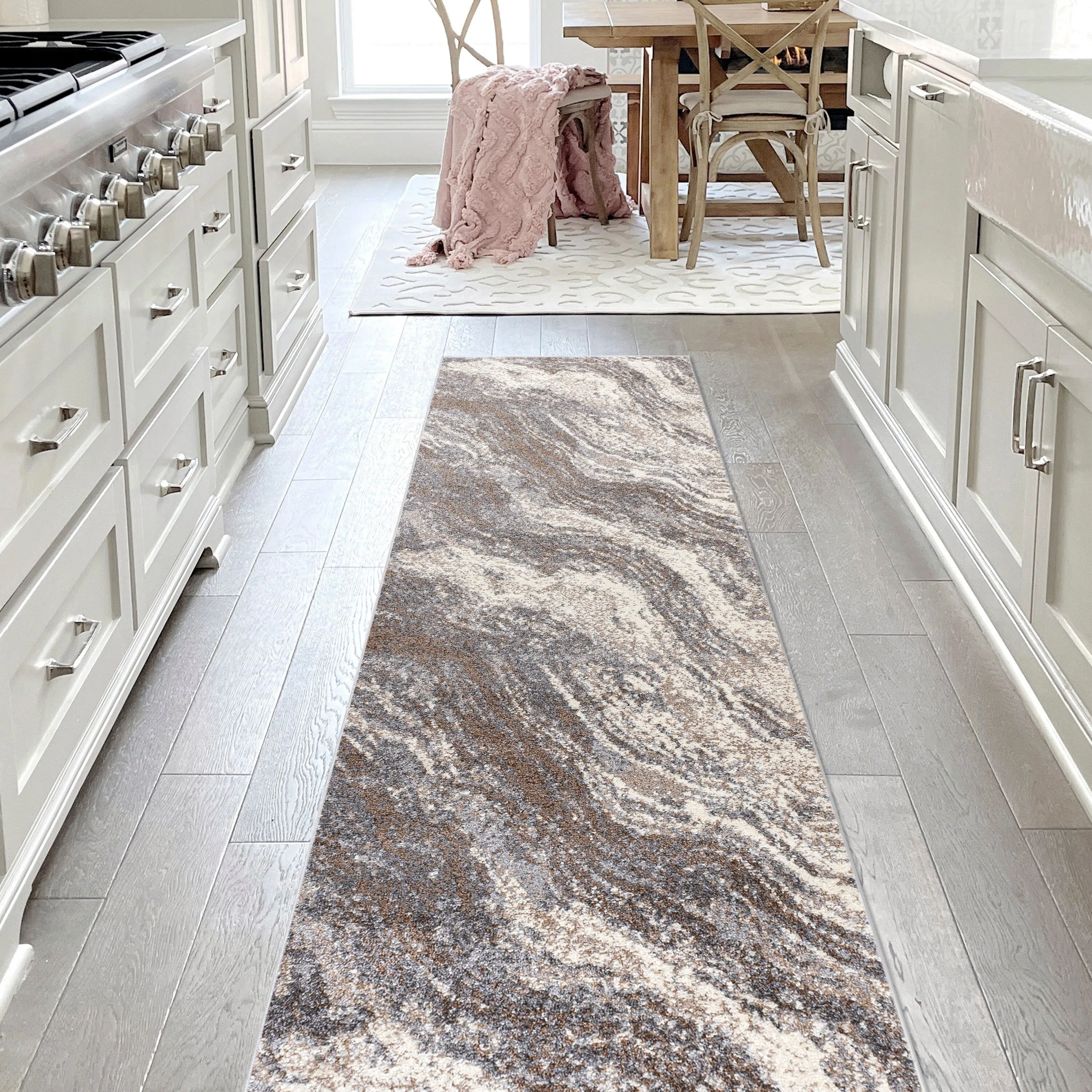 JONATHAN Y Eleni Contemporary Glam Abstract Marble Area Rug
