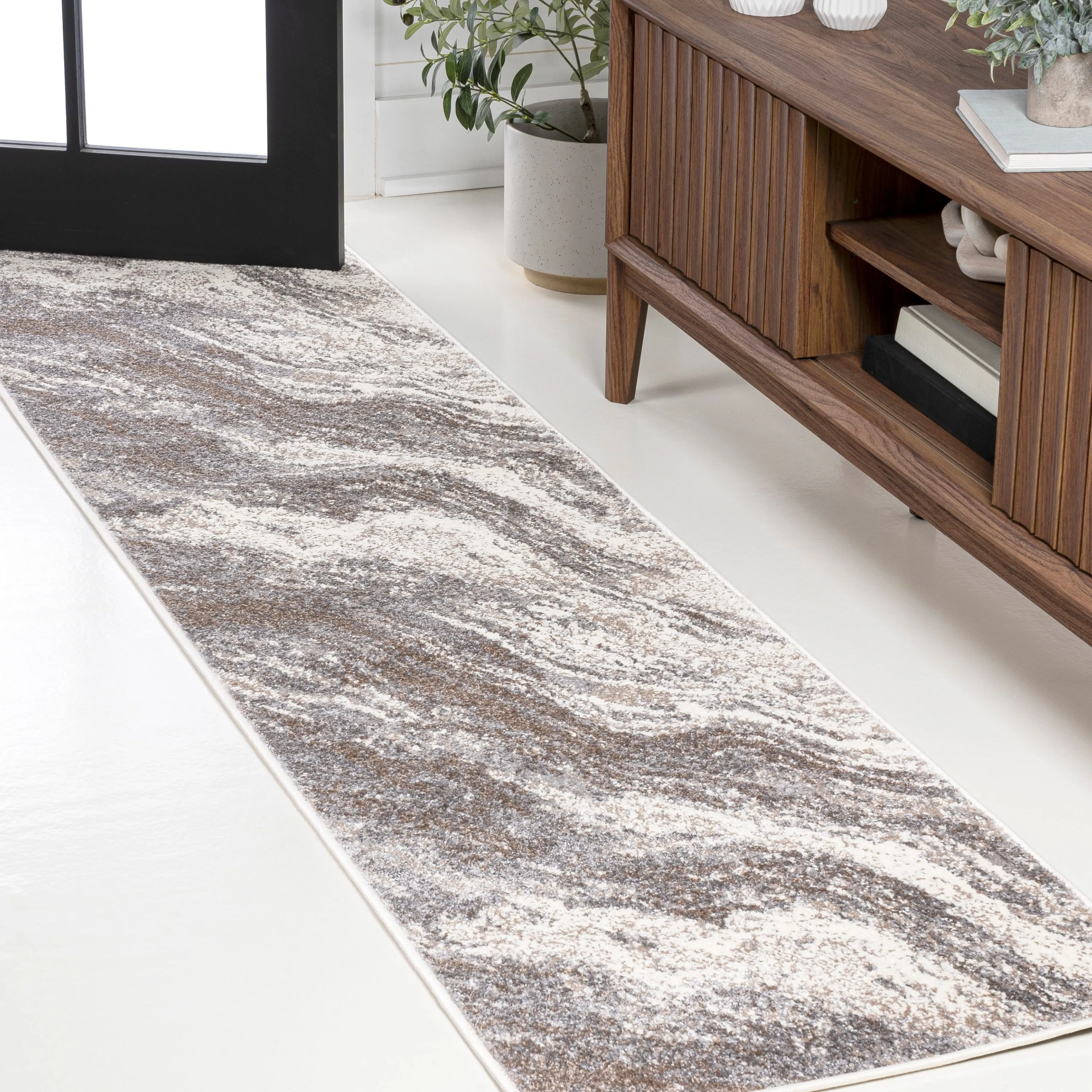 JONATHAN Y Eleni Contemporary Glam Abstract Marble Area Rug