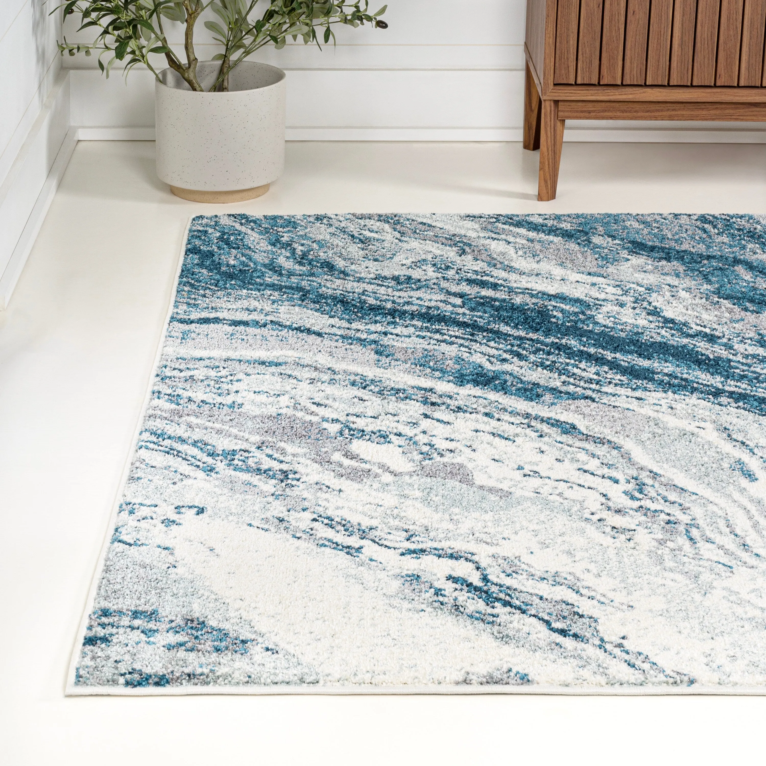 JONATHAN Y Eleni Contemporary Glam Abstract Marble Area Rug