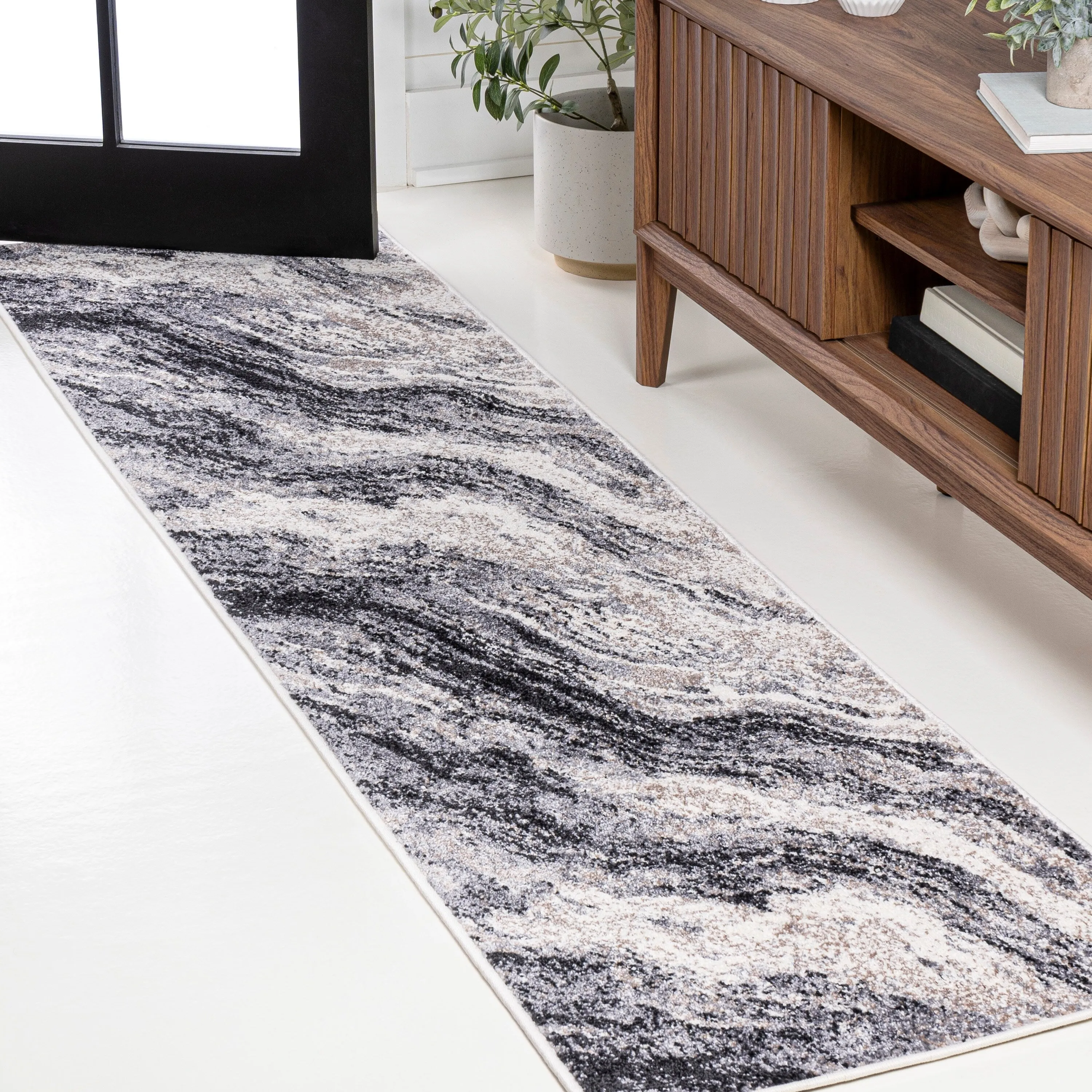 JONATHAN Y Eleni Contemporary Glam Abstract Marble Area Rug
