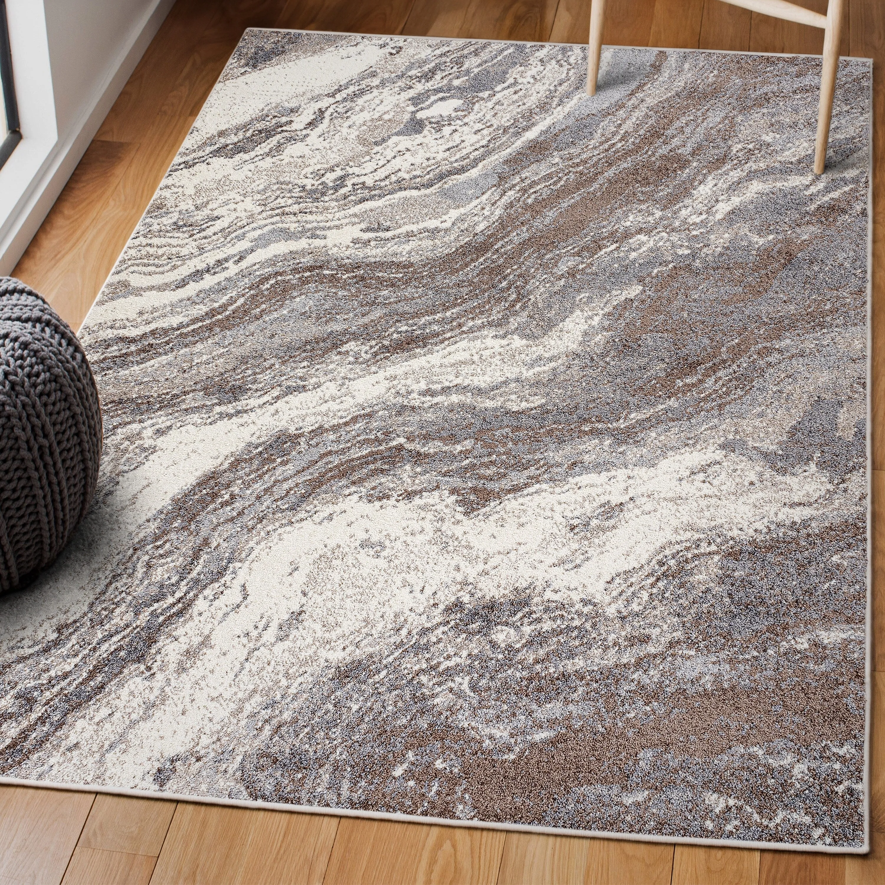 JONATHAN Y Eleni Contemporary Glam Abstract Marble Area Rug