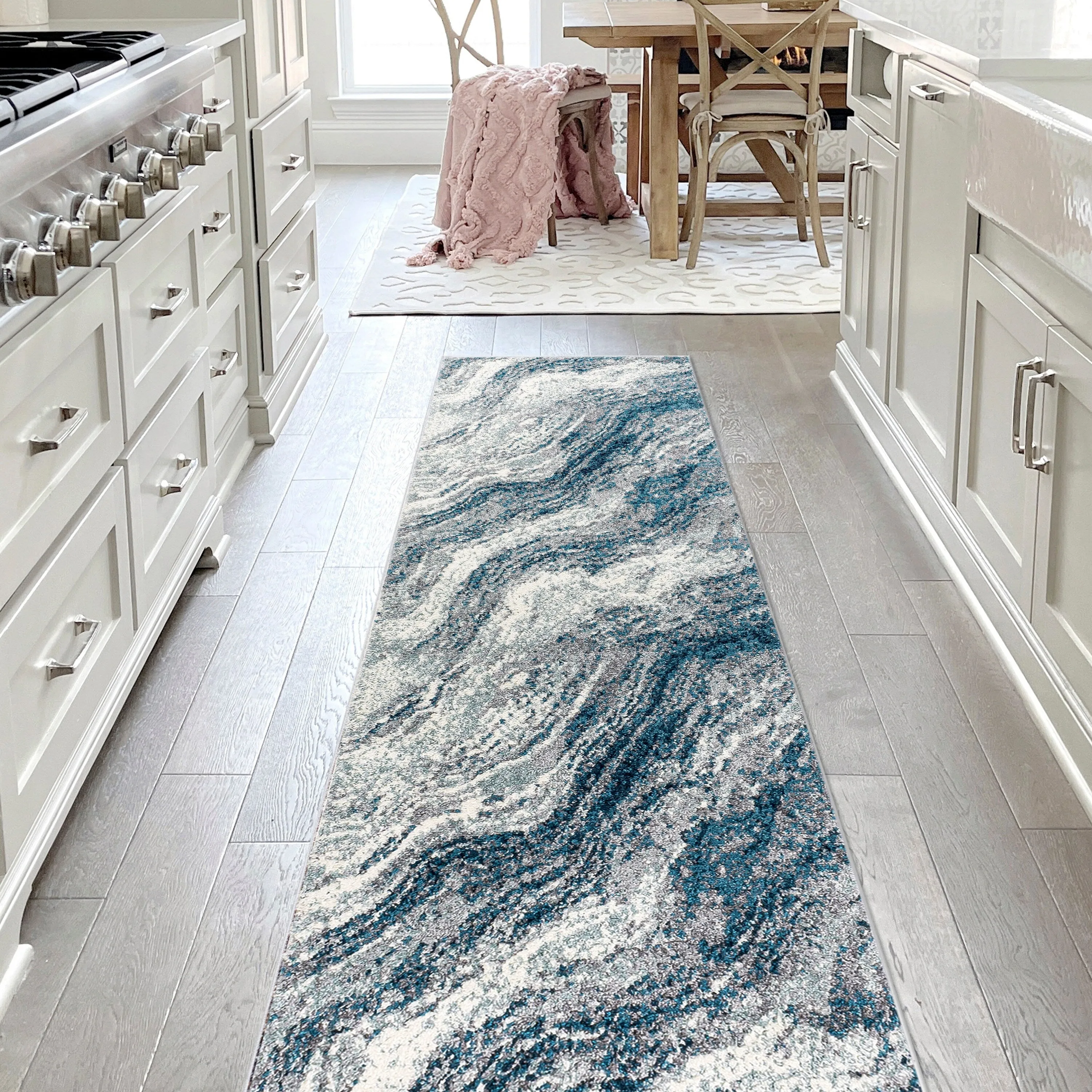 JONATHAN Y Eleni Contemporary Glam Abstract Marble Area Rug