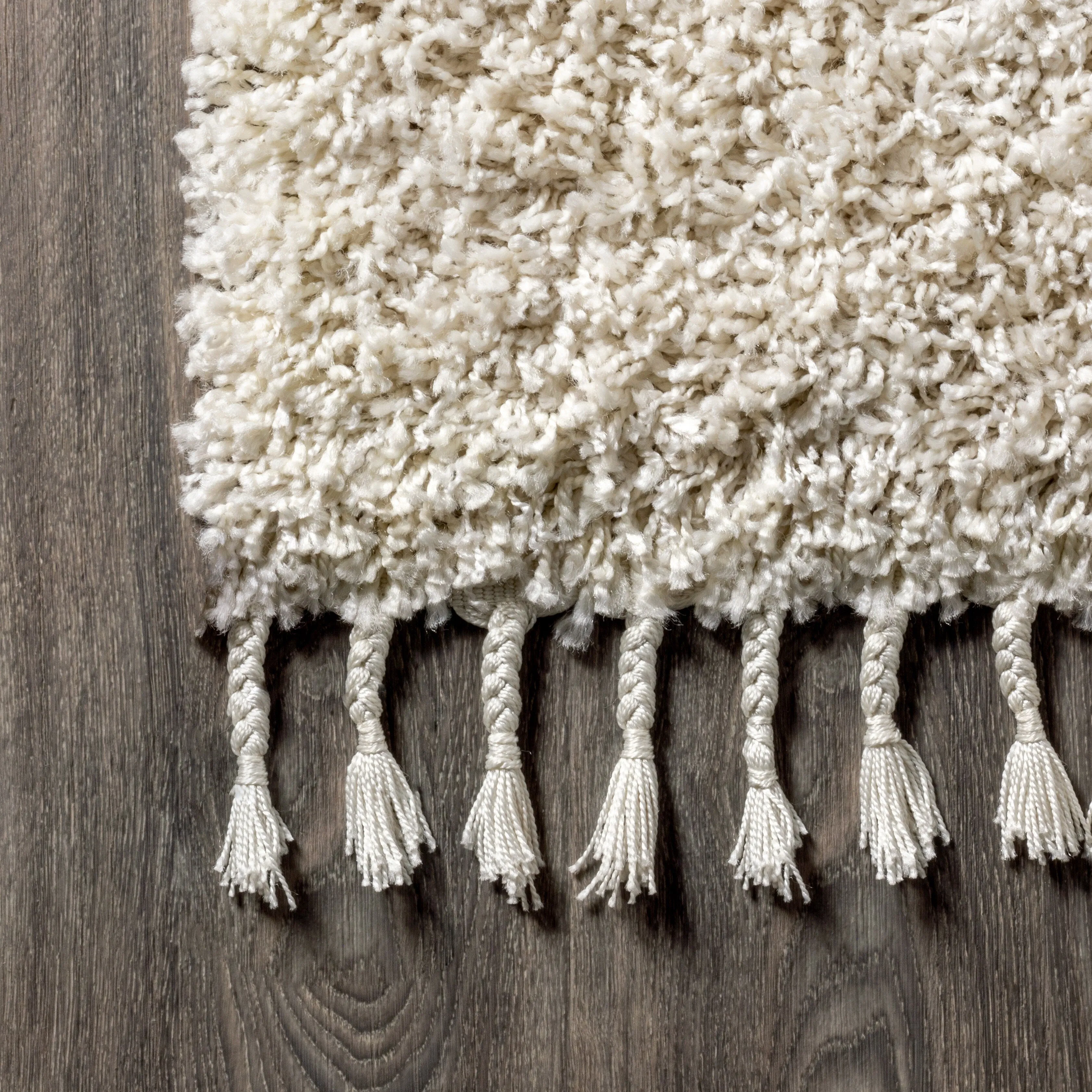 JONATHAN Y Modern Shag Plush Tassel Area Rug