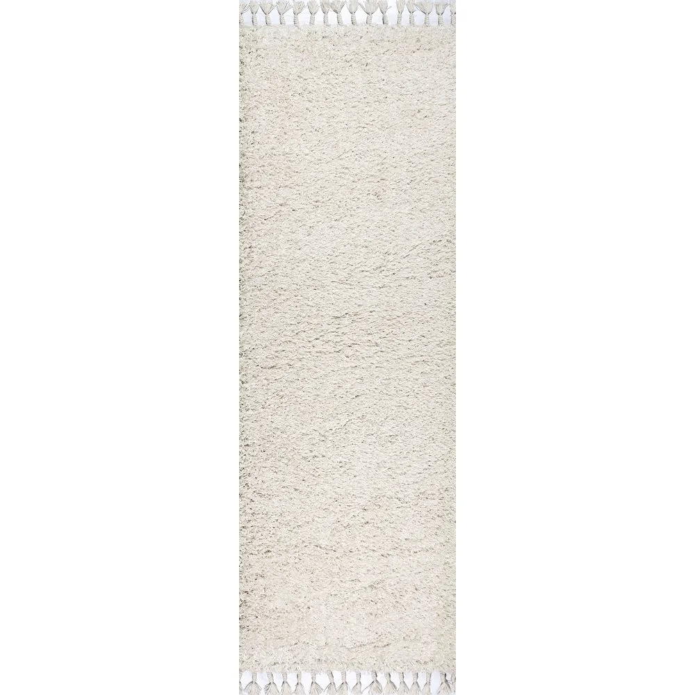 JONATHAN Y Modern Shag Plush Tassel Area Rug