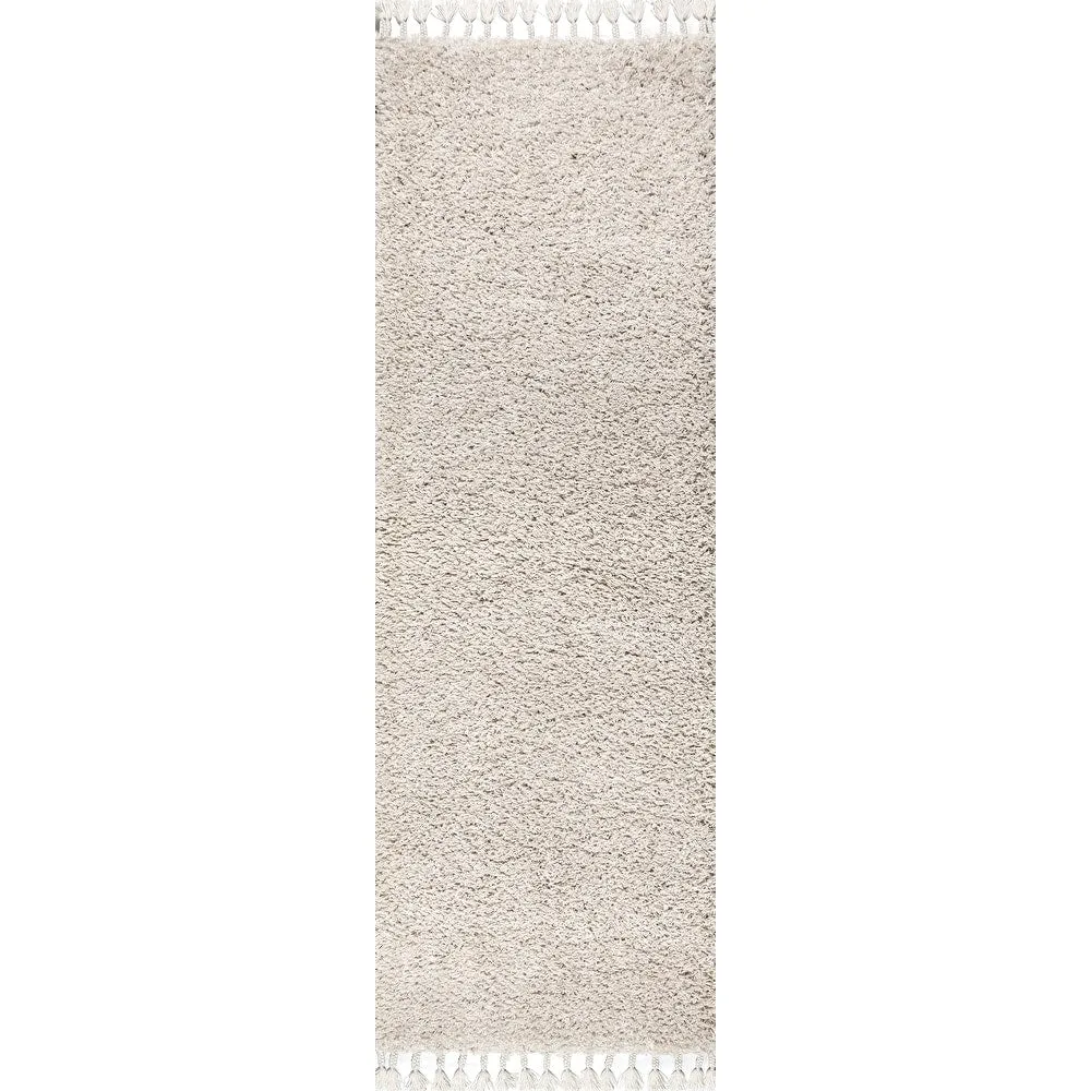 JONATHAN Y Modern Shag Plush Tassel Area Rug