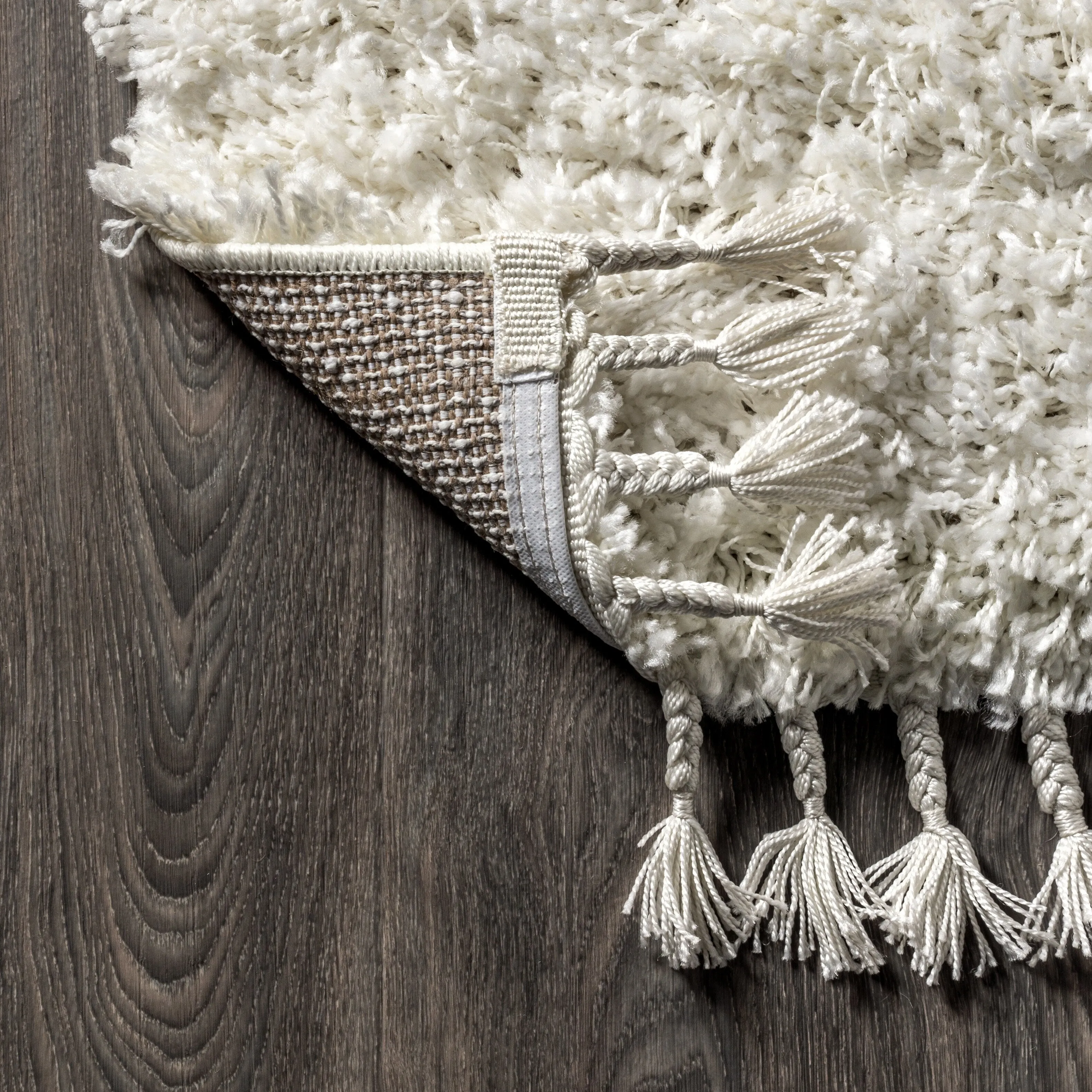 JONATHAN Y Modern Shag Plush Tassel Area Rug