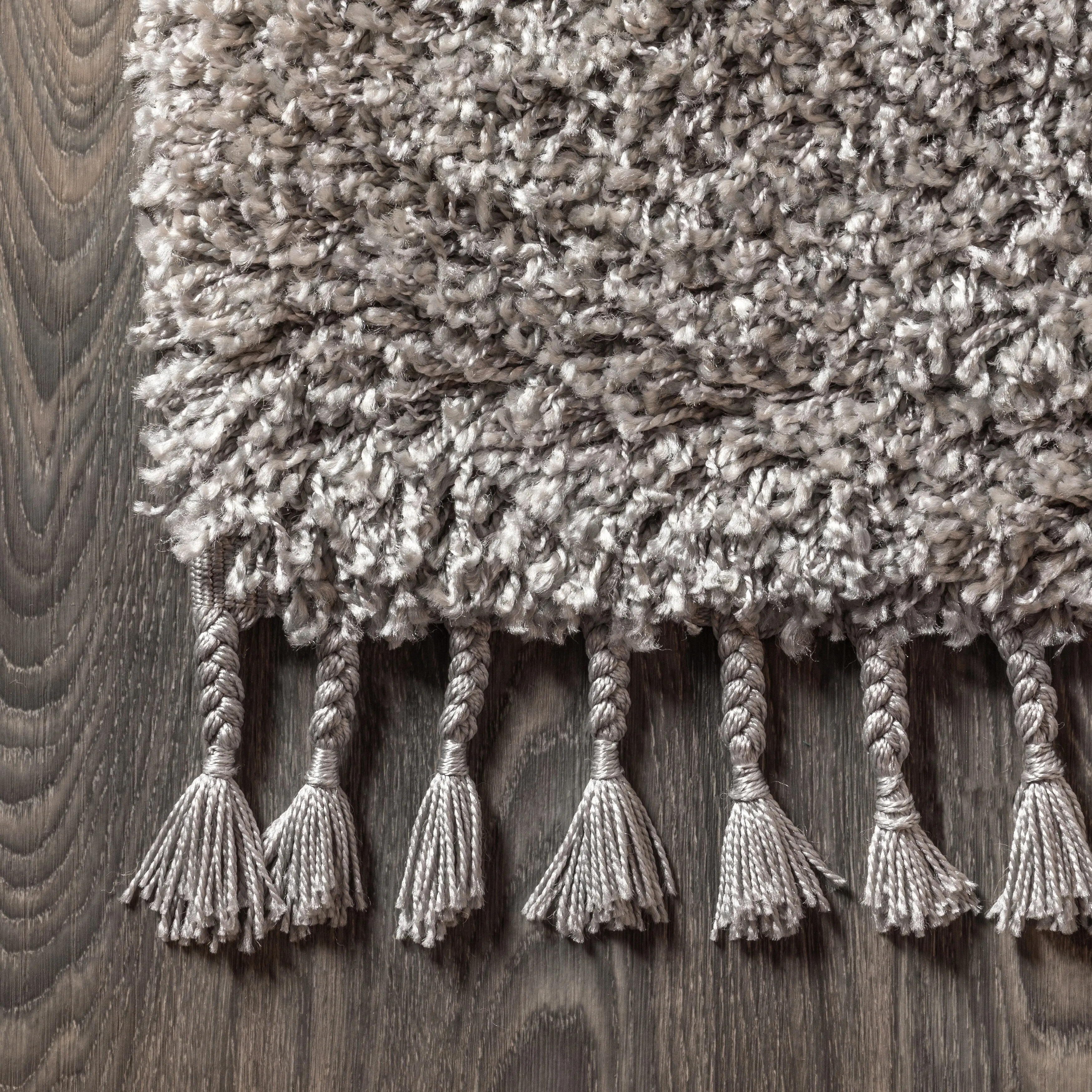 JONATHAN Y Modern Shag Plush Tassel Area Rug