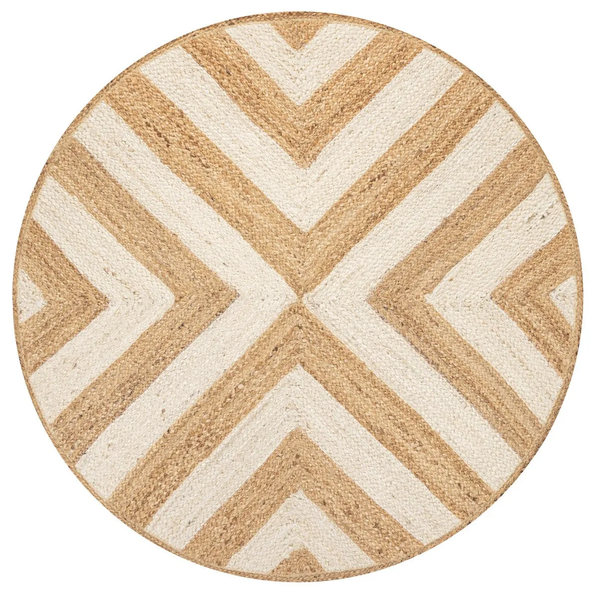 JONATHAN Y Petal Two-Tone Jute Hippy Circle Area Rug