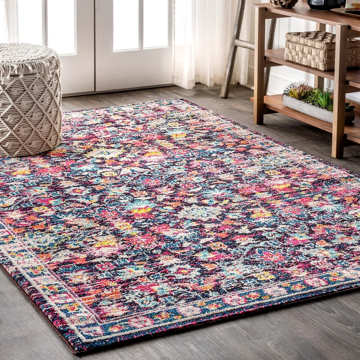 JONATHAN Y Traditional Persian Boho Floral Area Rug