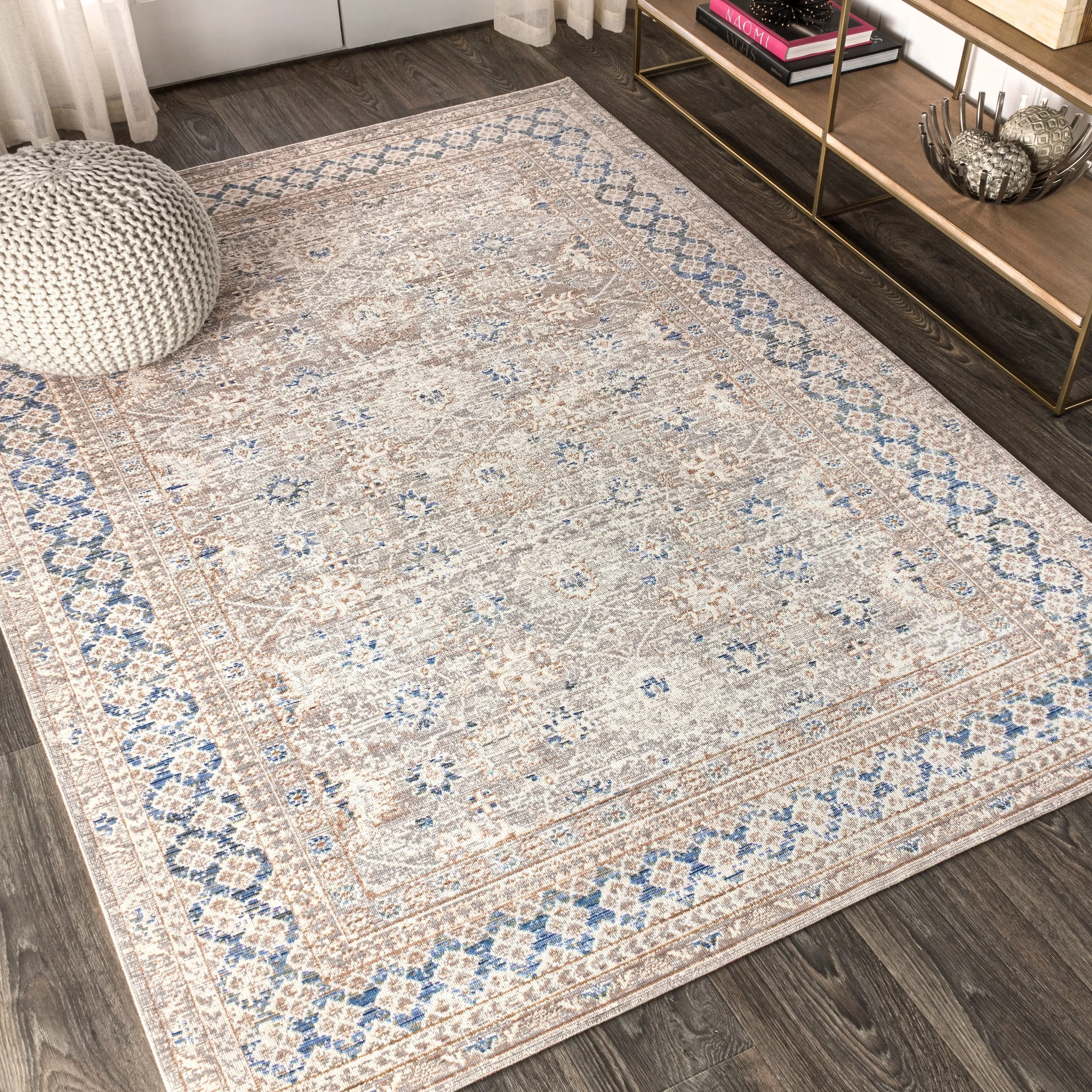 JONATHAN Y Xlendi English Country Argyle Area Rug