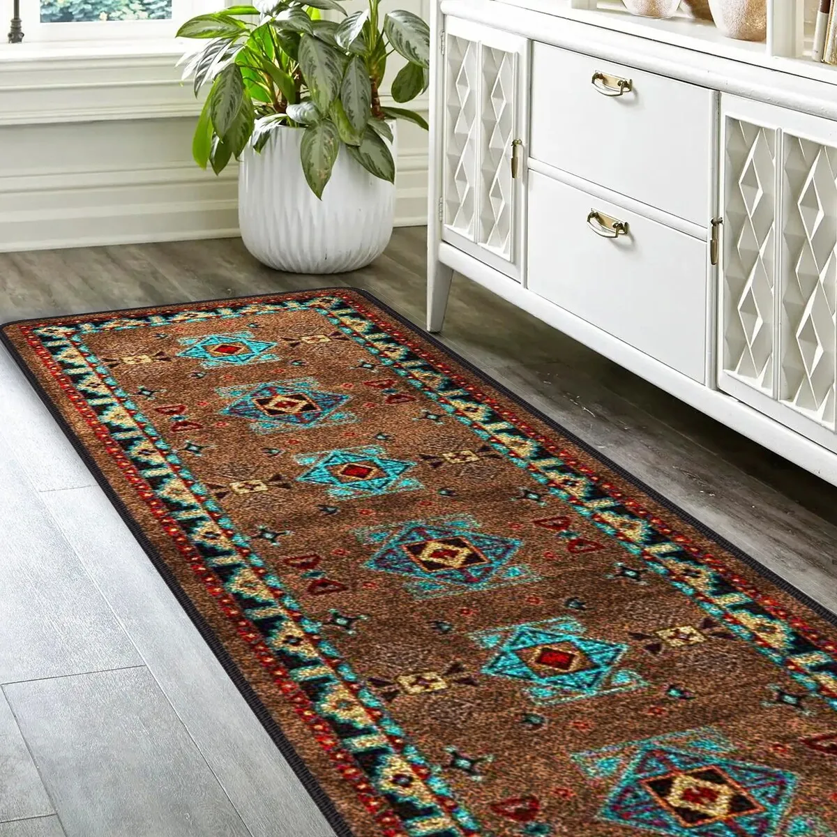 Jules   Cole Premium DuraFiber Nylon Desert Diamond Rug Southwestern