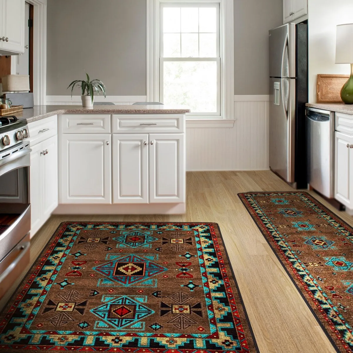Jules   Cole Premium DuraFiber Nylon Desert Diamond Rug Southwestern