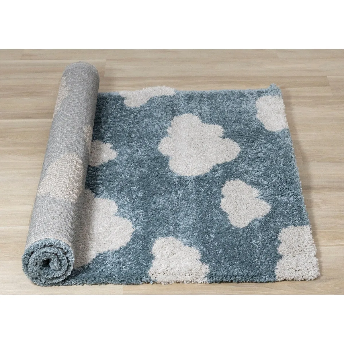 Kids Collection - Blue/Cream Clouds Area Rug