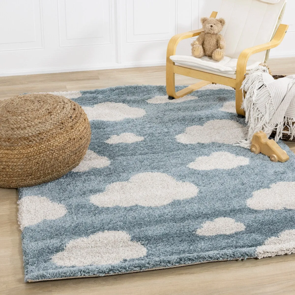 Kids Collection - Blue/Cream Clouds Area Rug