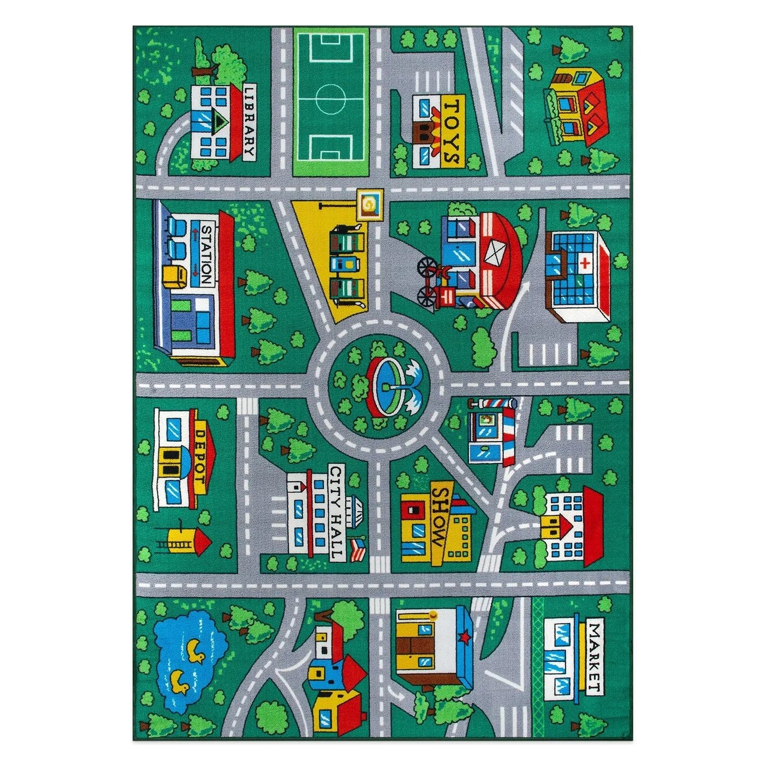 Kids Playmat Road Traffic Educational Non Slip Area Rug