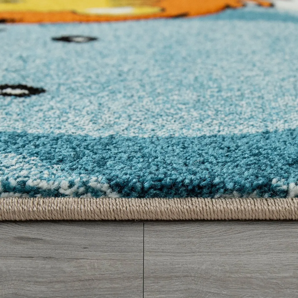 Kids Room Rug Cute Zoo Animals Jungle in 3D Effect for Nursery