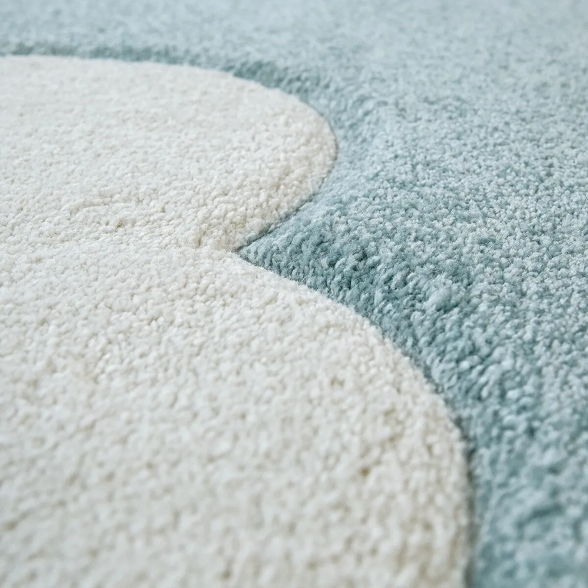 Kids Rug with Clouds in Pastel Colors for Children's Room or Nursery