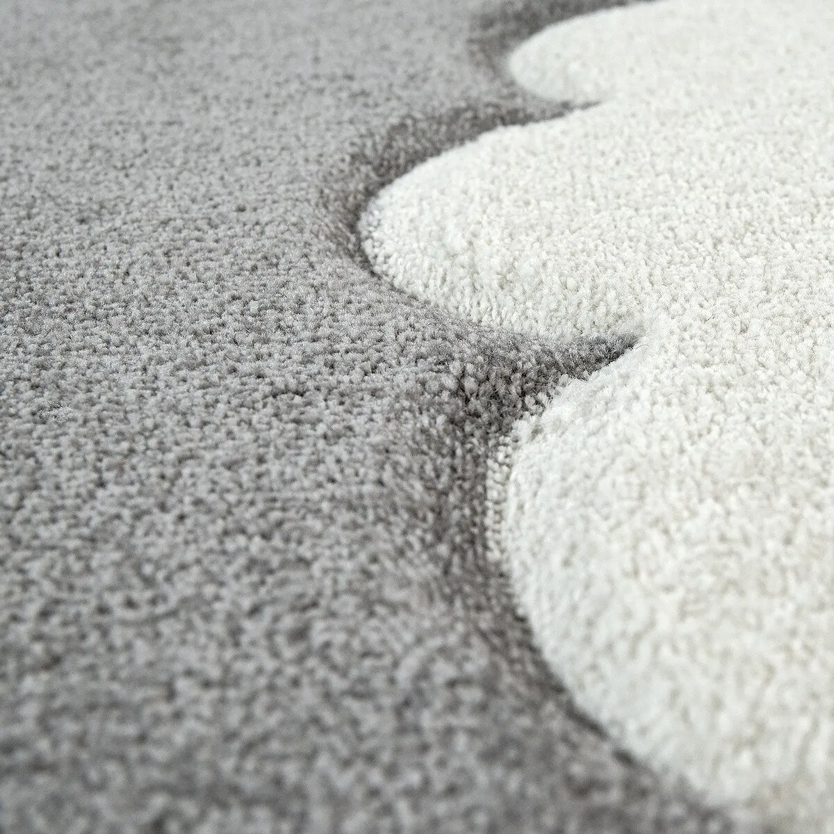 Kids Rug with Clouds in Pastel Colors for Children's Room or Nursery