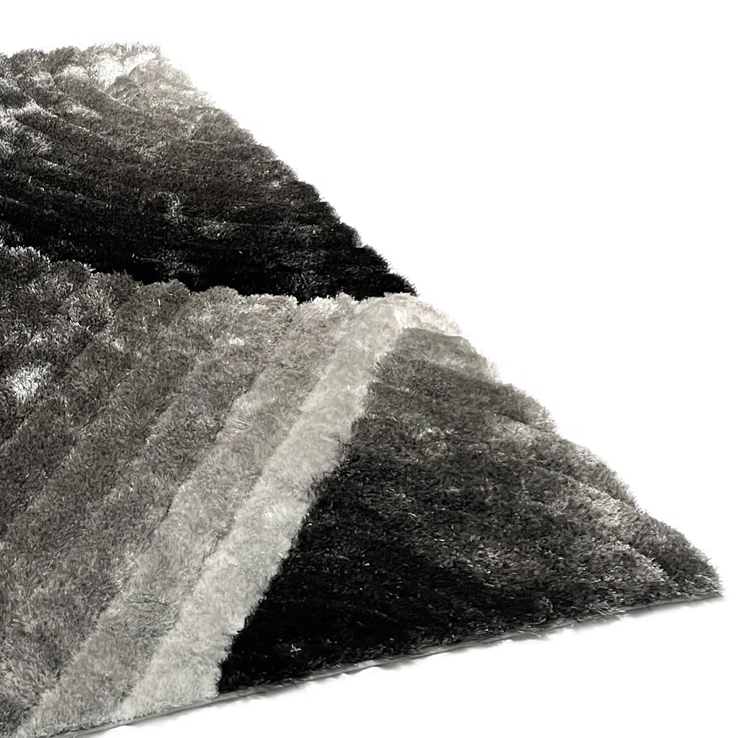 LA Rug Linens 3D Abstract Shag Area Rug Geometric Shaggy Plush Carpet