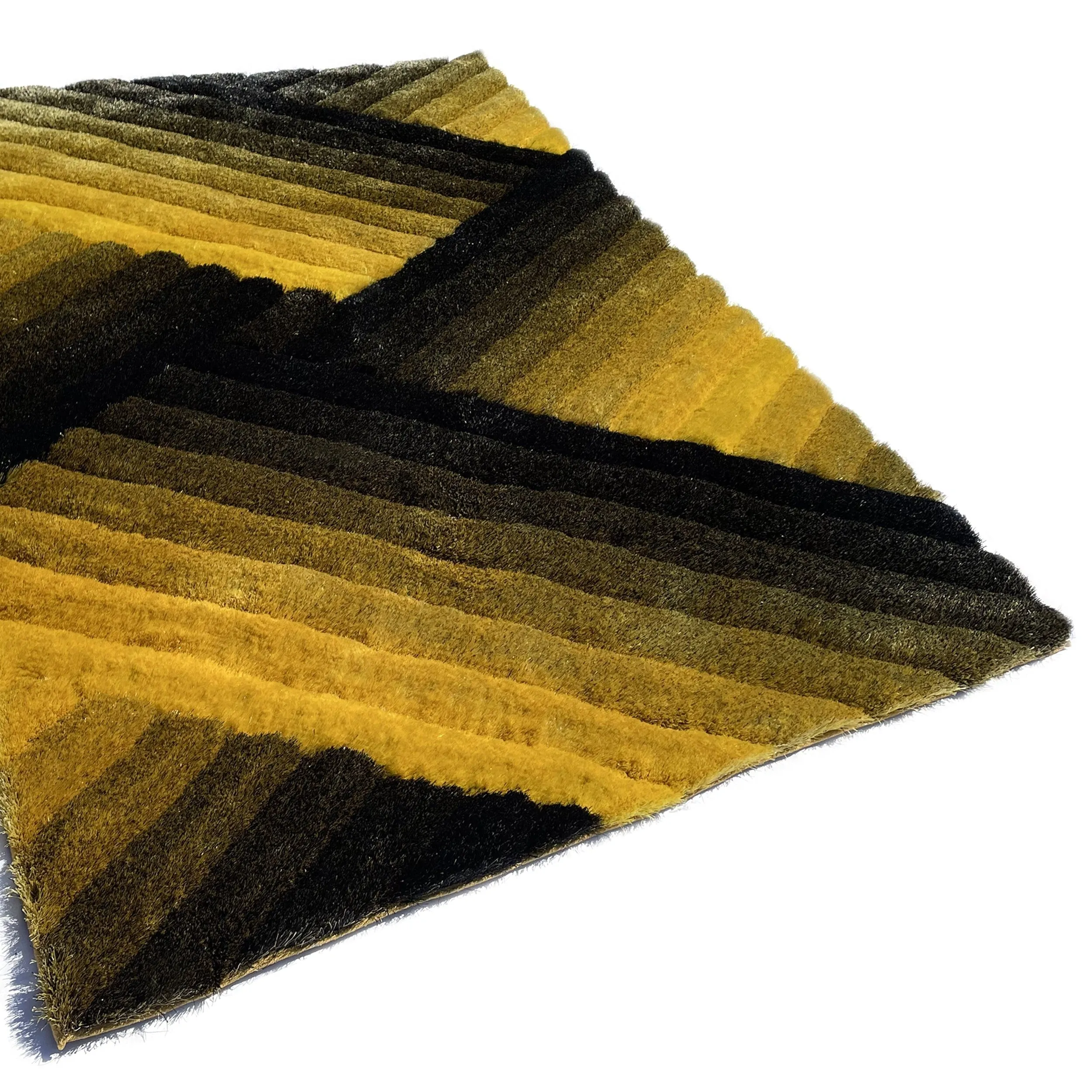 LA Rug Linens 3D Abstract Shag Area Rug Geometric Shaggy Plush Carpet