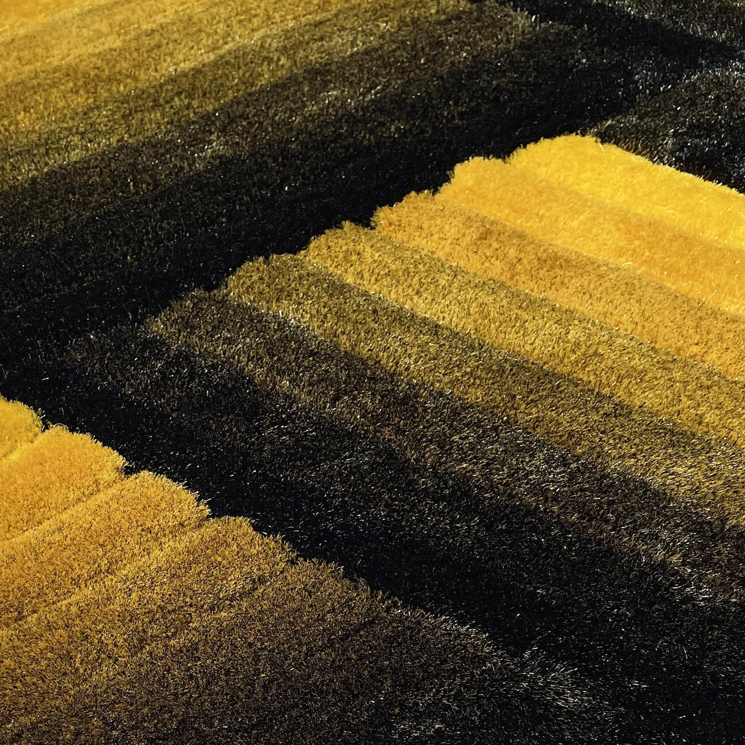LA Rug Linens 3D Abstract Shag Area Rug Geometric Shaggy Plush Carpet