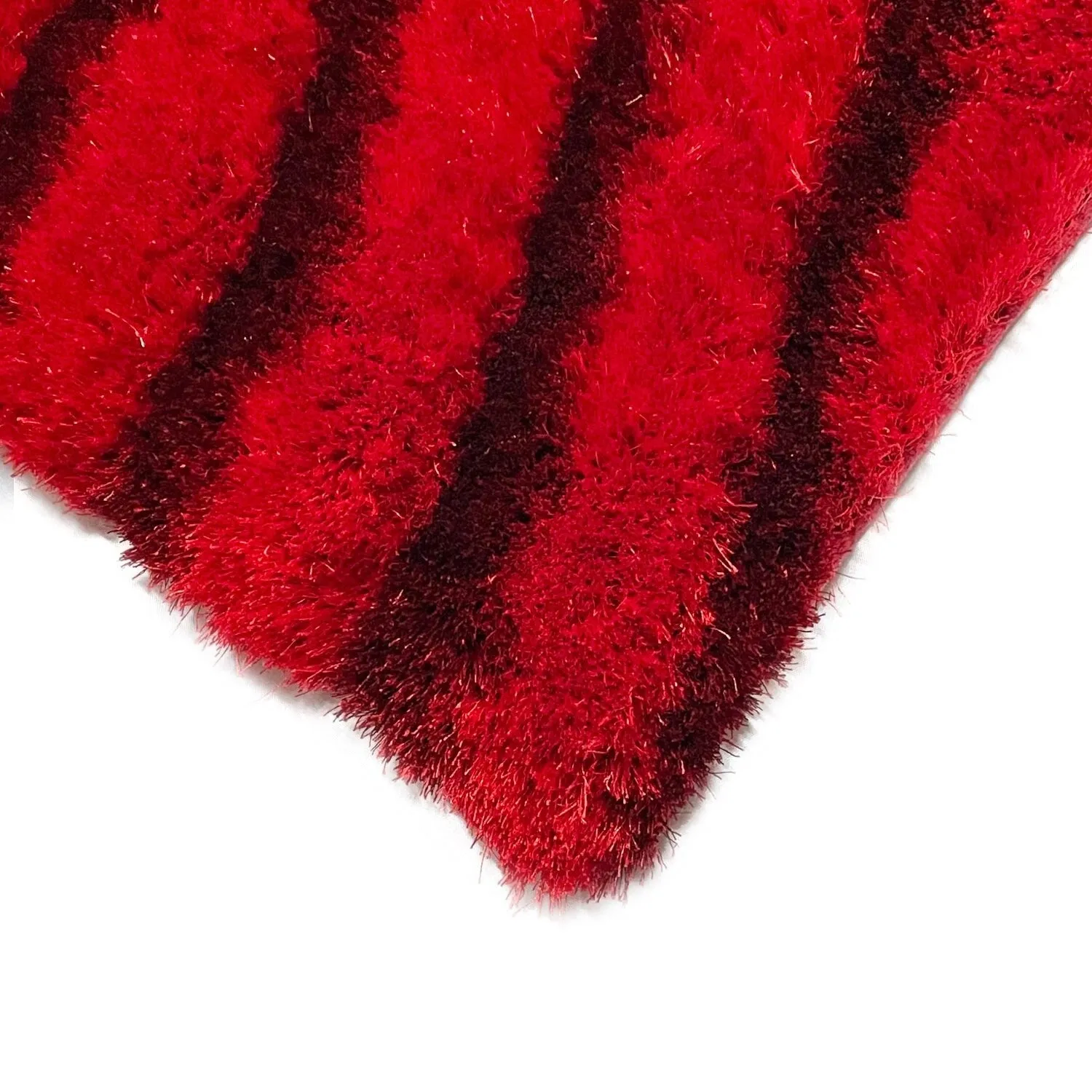 LA Rug Linens 3D Abstract Shag Area Rug Geometric Shaggy Plush Carpet