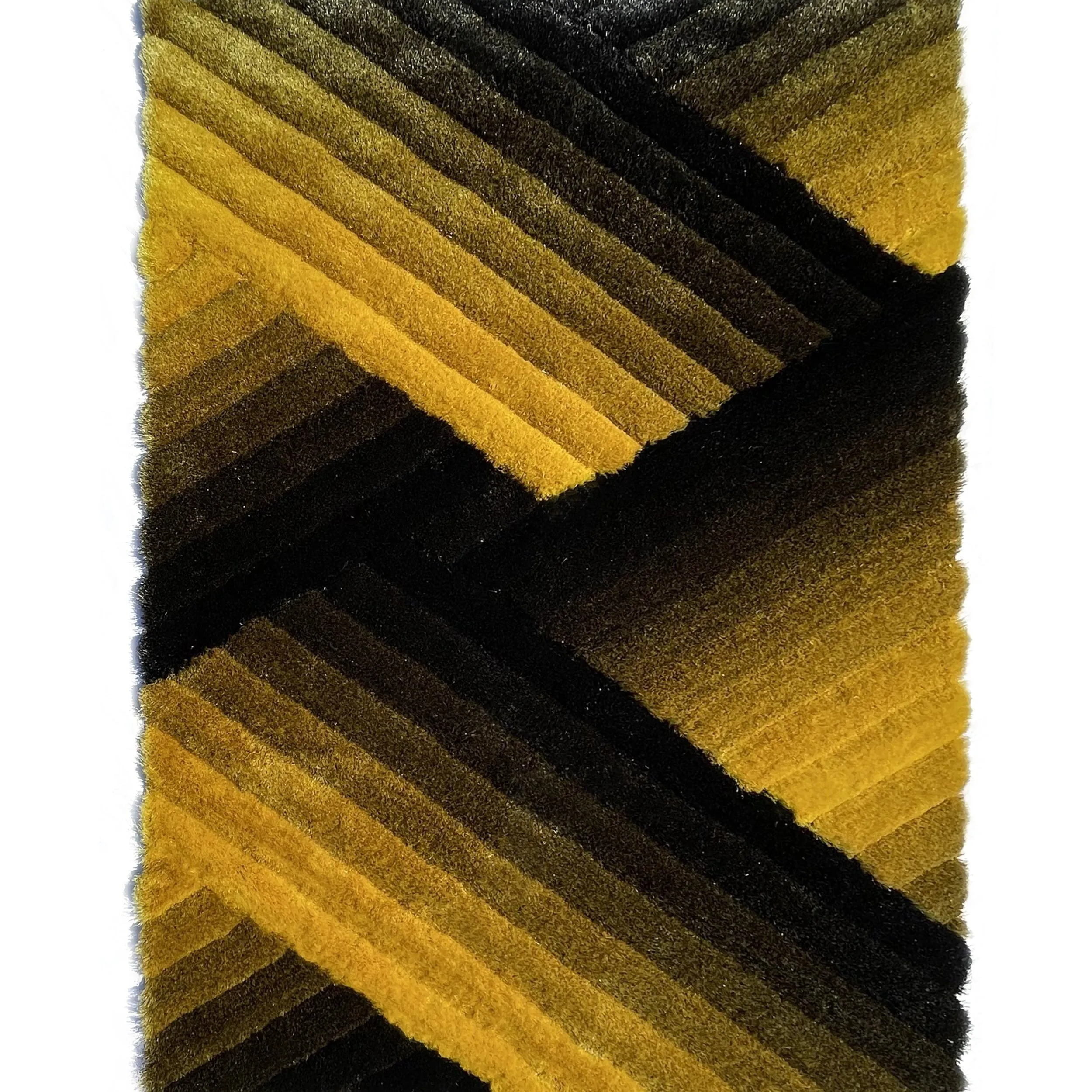 LA Rug Linens 3D Abstract Shag Area Rug Geometric Shaggy Plush Carpet