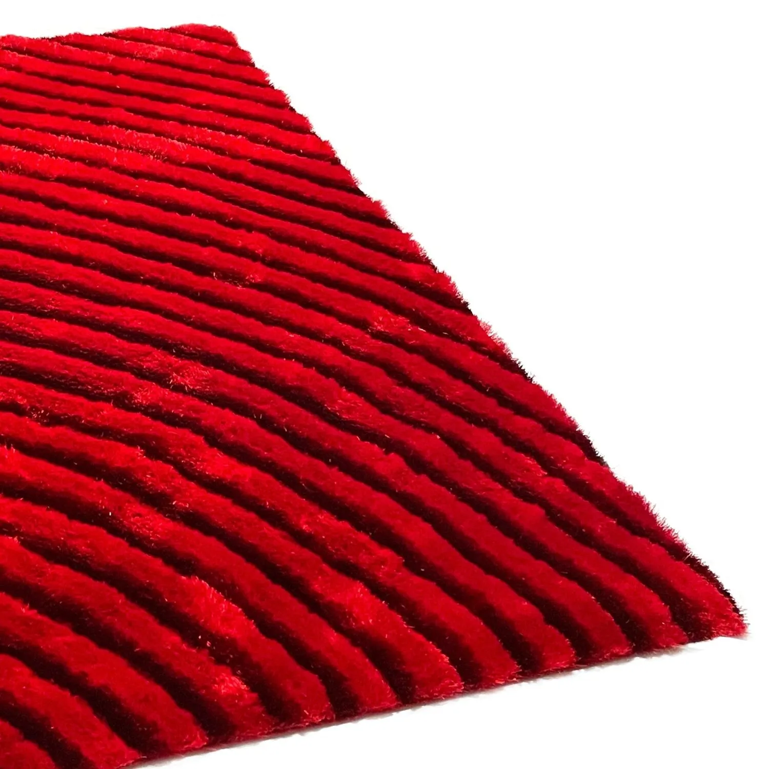 LA Rug Linens 3D Abstract Shag Area Rug Geometric Shaggy Plush Carpet