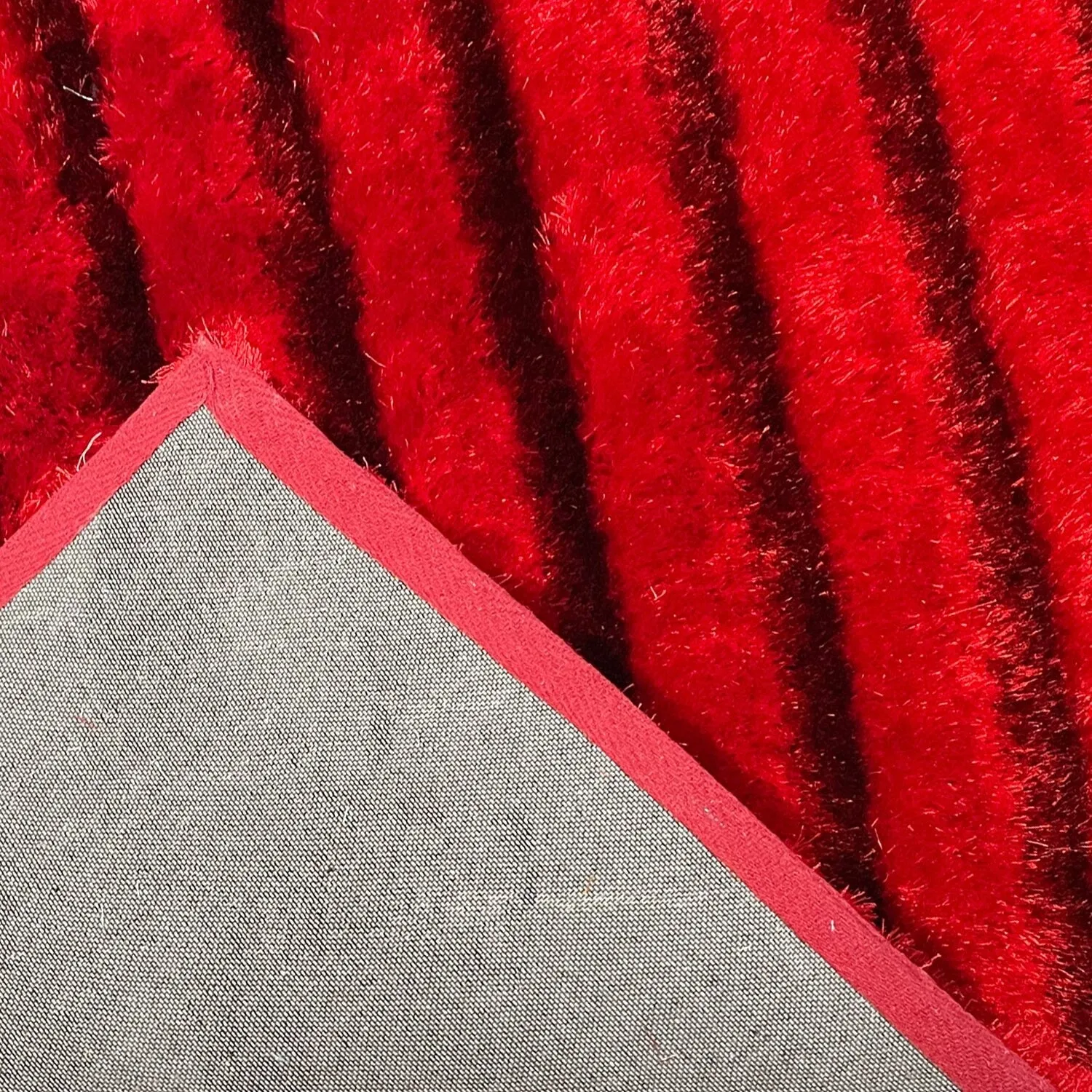 LA Rug Linens 3D Abstract Shag Area Rug Geometric Shaggy Plush Carpet
