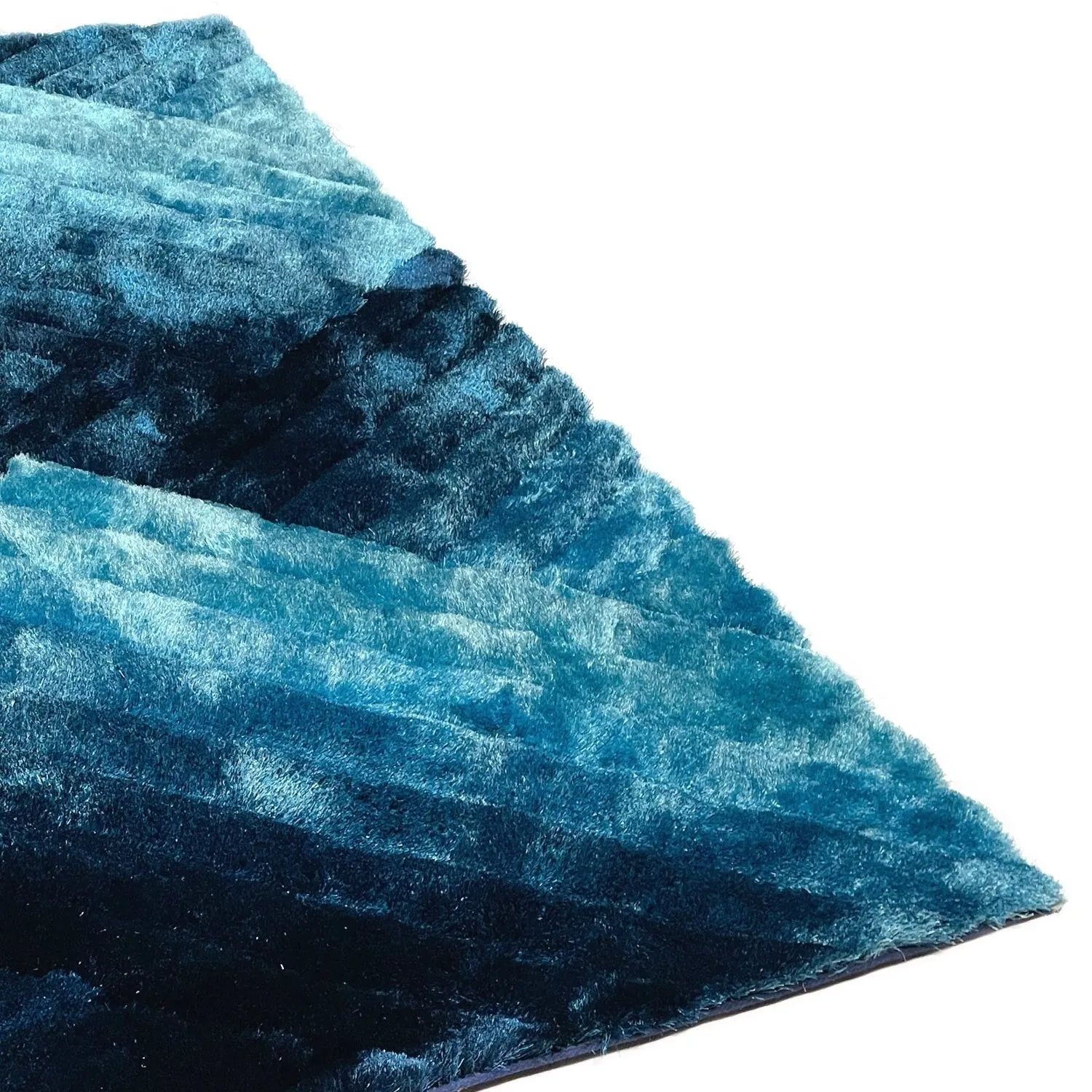 LA Rug Linens 3D Abstract Shag Area Rug Geometric Shaggy Plush Carpet