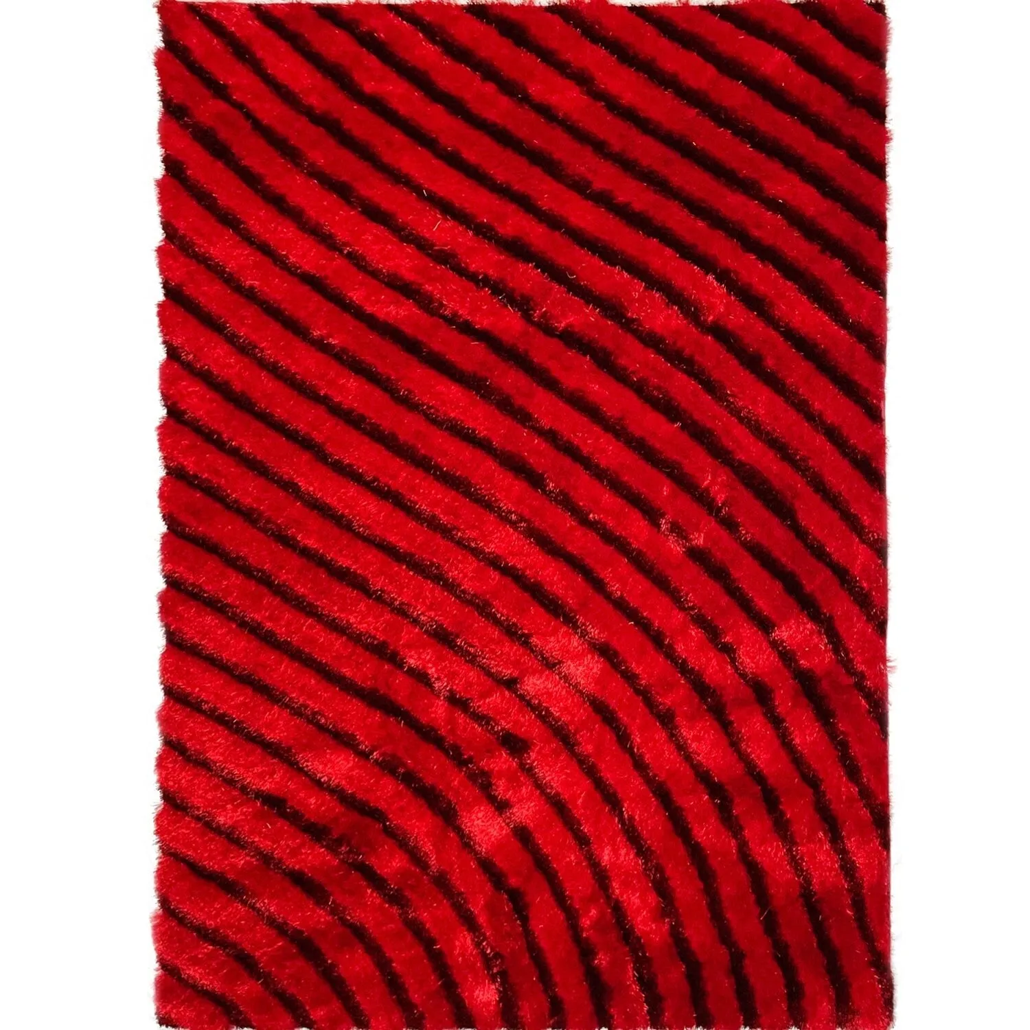 LA Rug Linens 3D Abstract Shag Area Rug Geometric Shaggy Plush Carpet