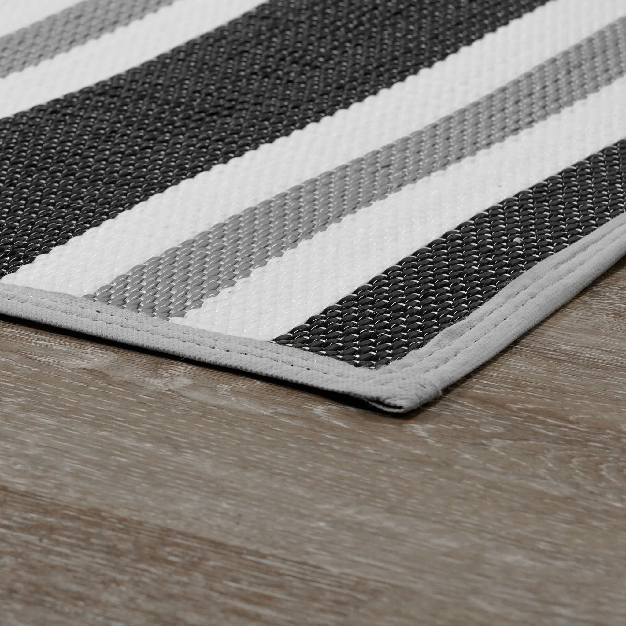 Lalune Beach Stripe Indoor Outdoor Area Rug