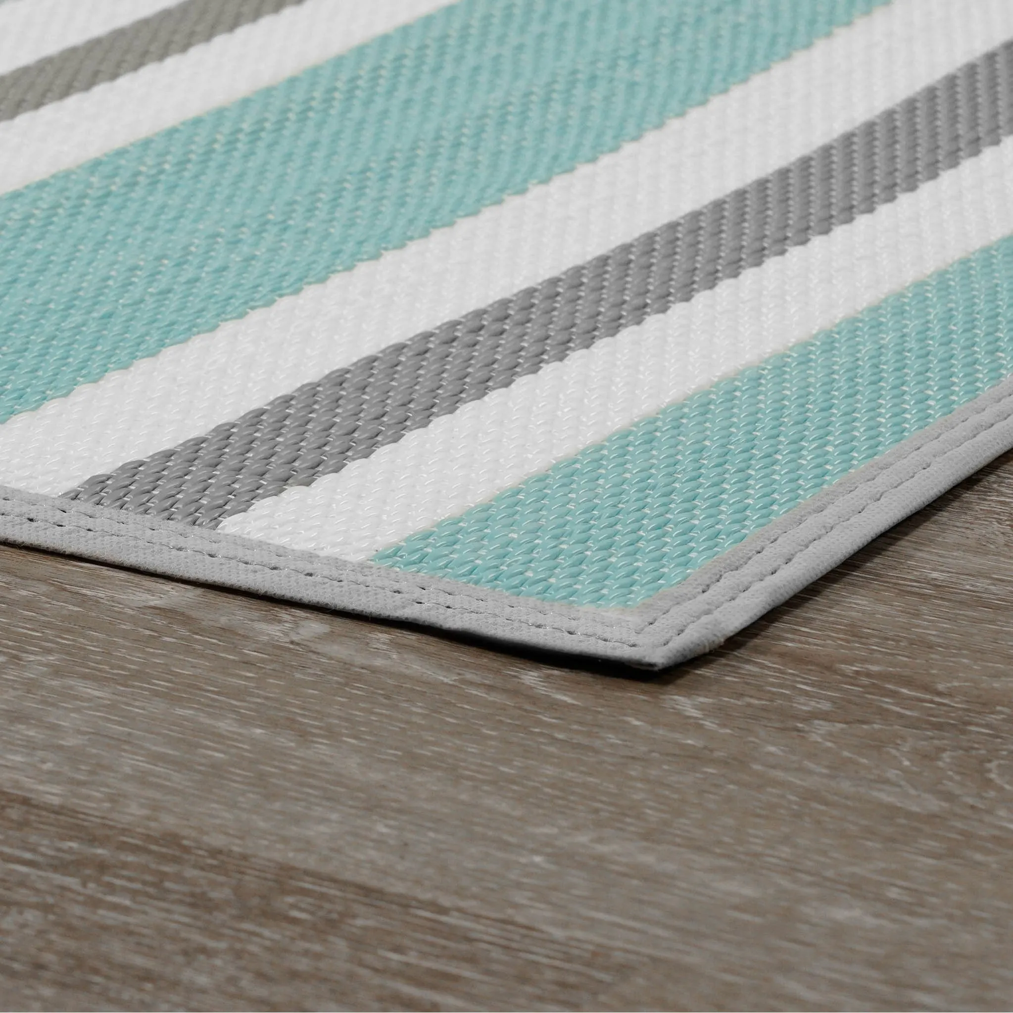 Lalune Beach Stripe Indoor Outdoor Area Rug