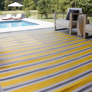 Lalune Beach Stripe Indoor Outdoor Area Rug