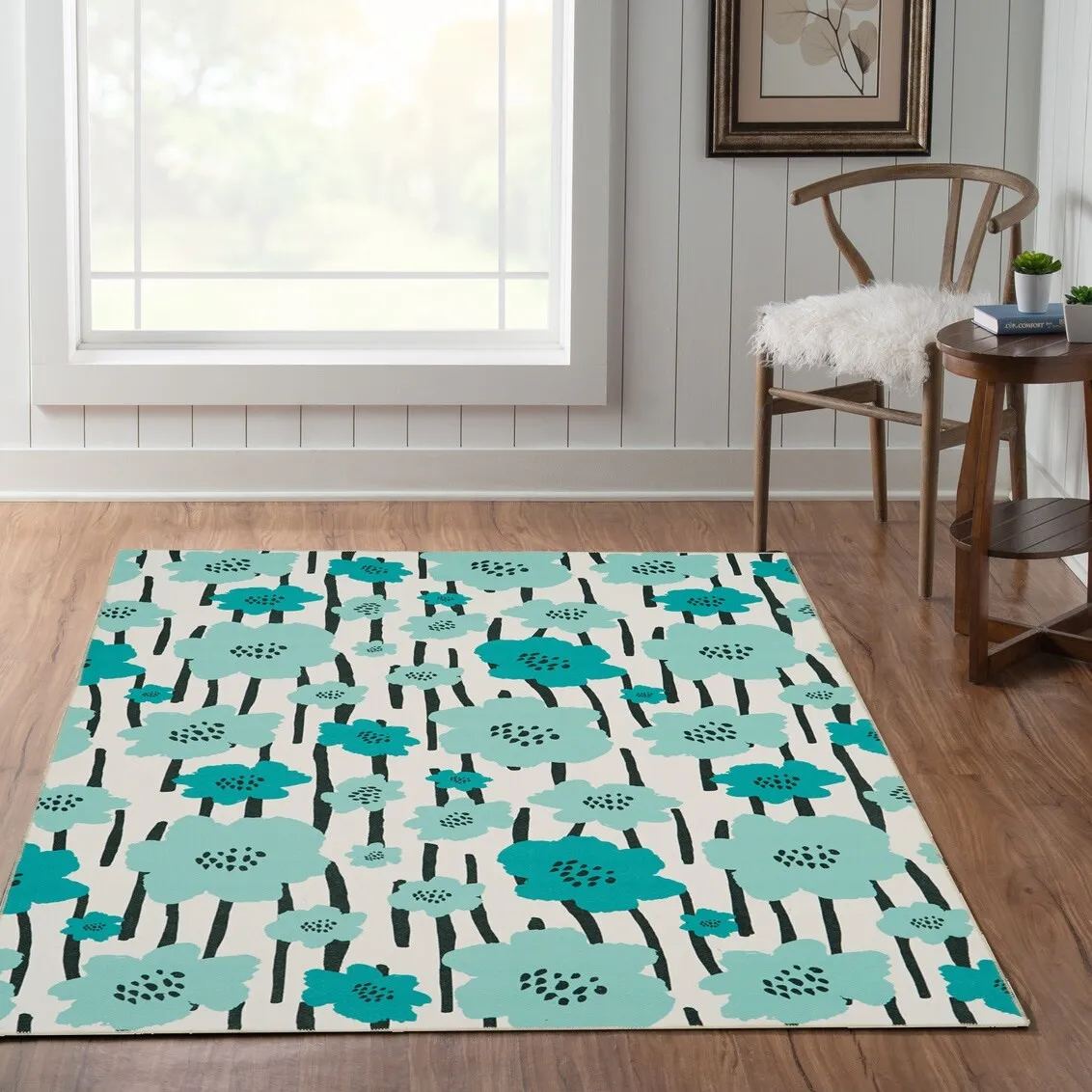 Laurel Machine Washable Floral Area Rug