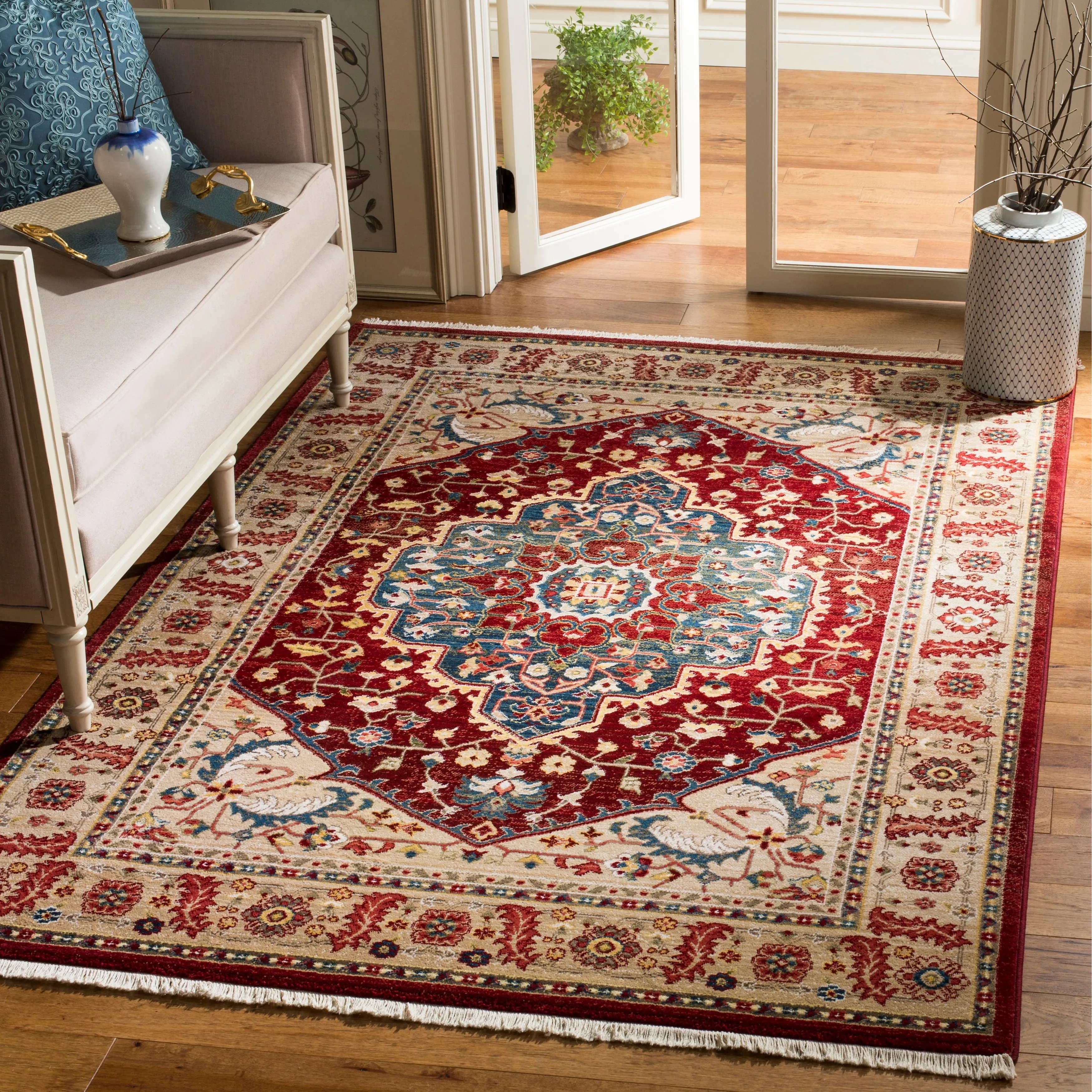 Lauren Ralph Lauren Chloe Traditional Medallion Rug Fringe