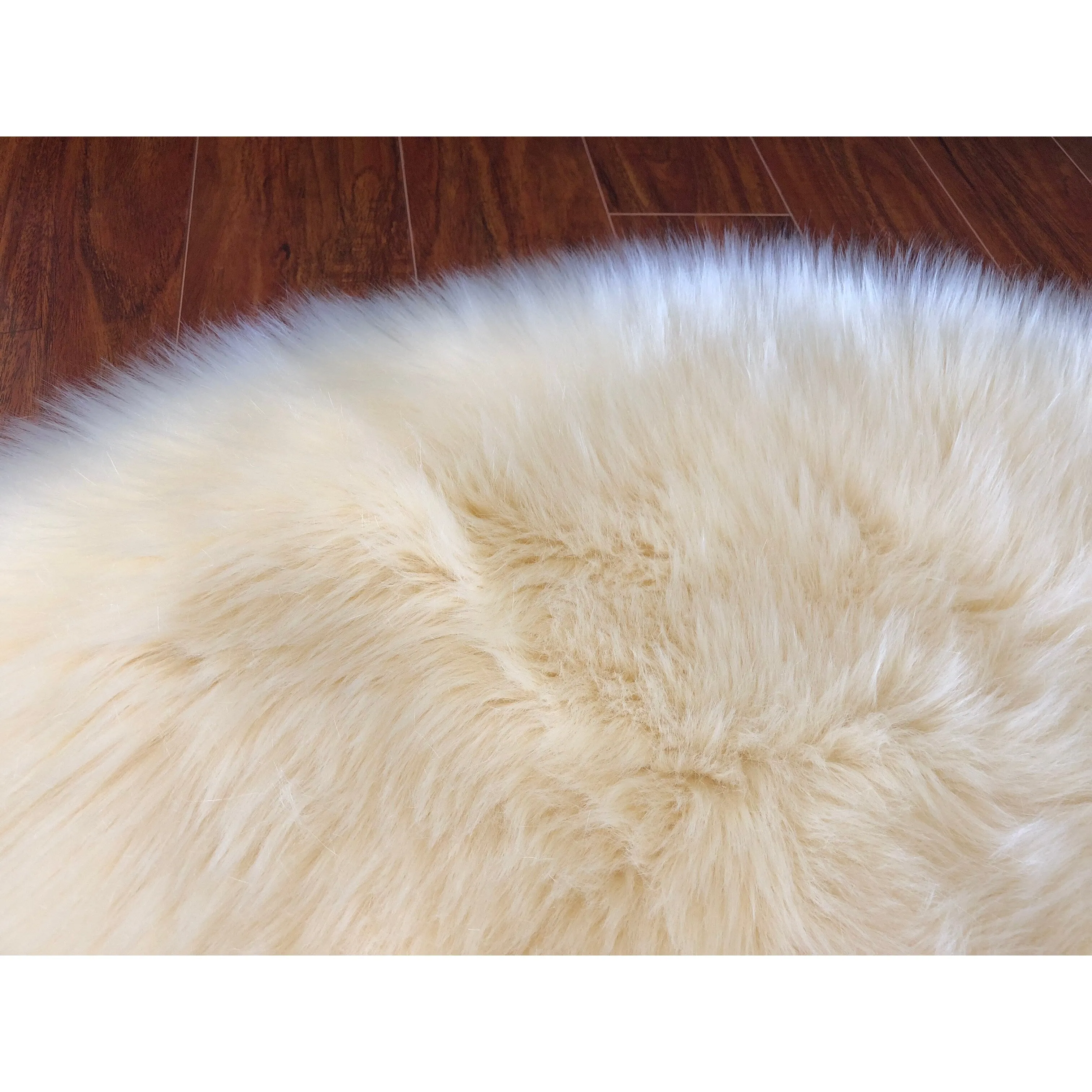 Legacy Home Faux Sheepskin Round Shag Area Rug