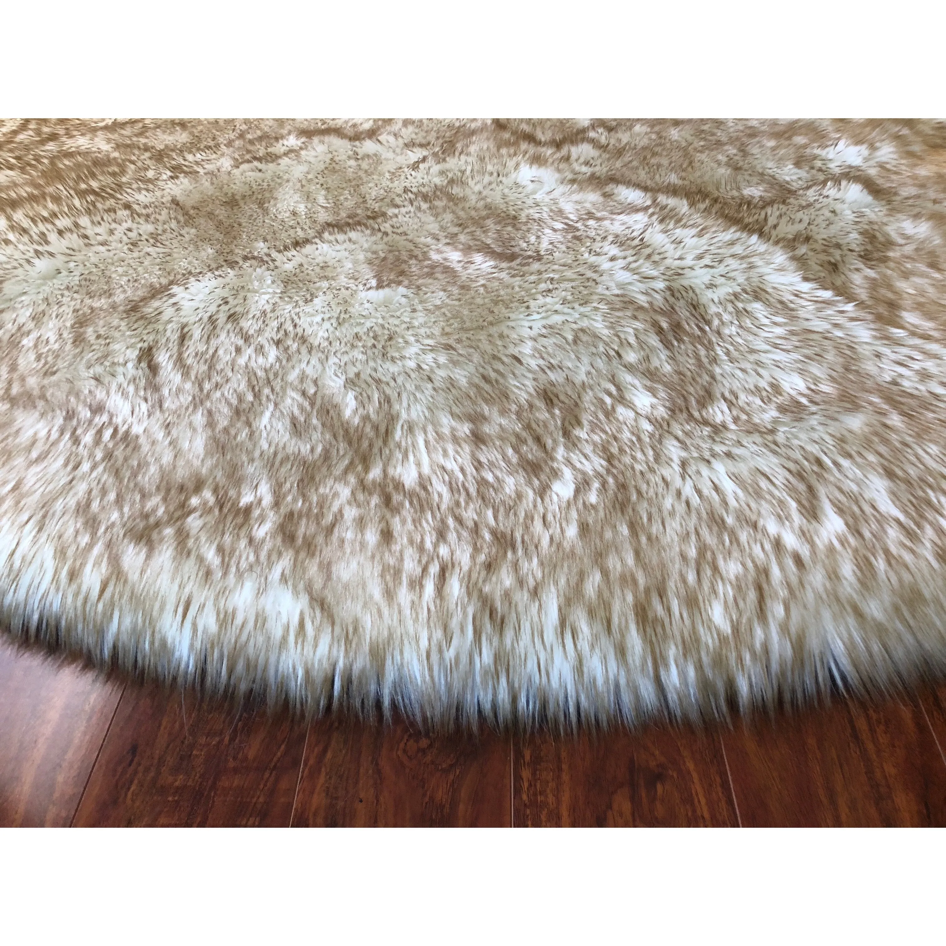 Legacy Home Faux Sheepskin Round Shag Area Rug